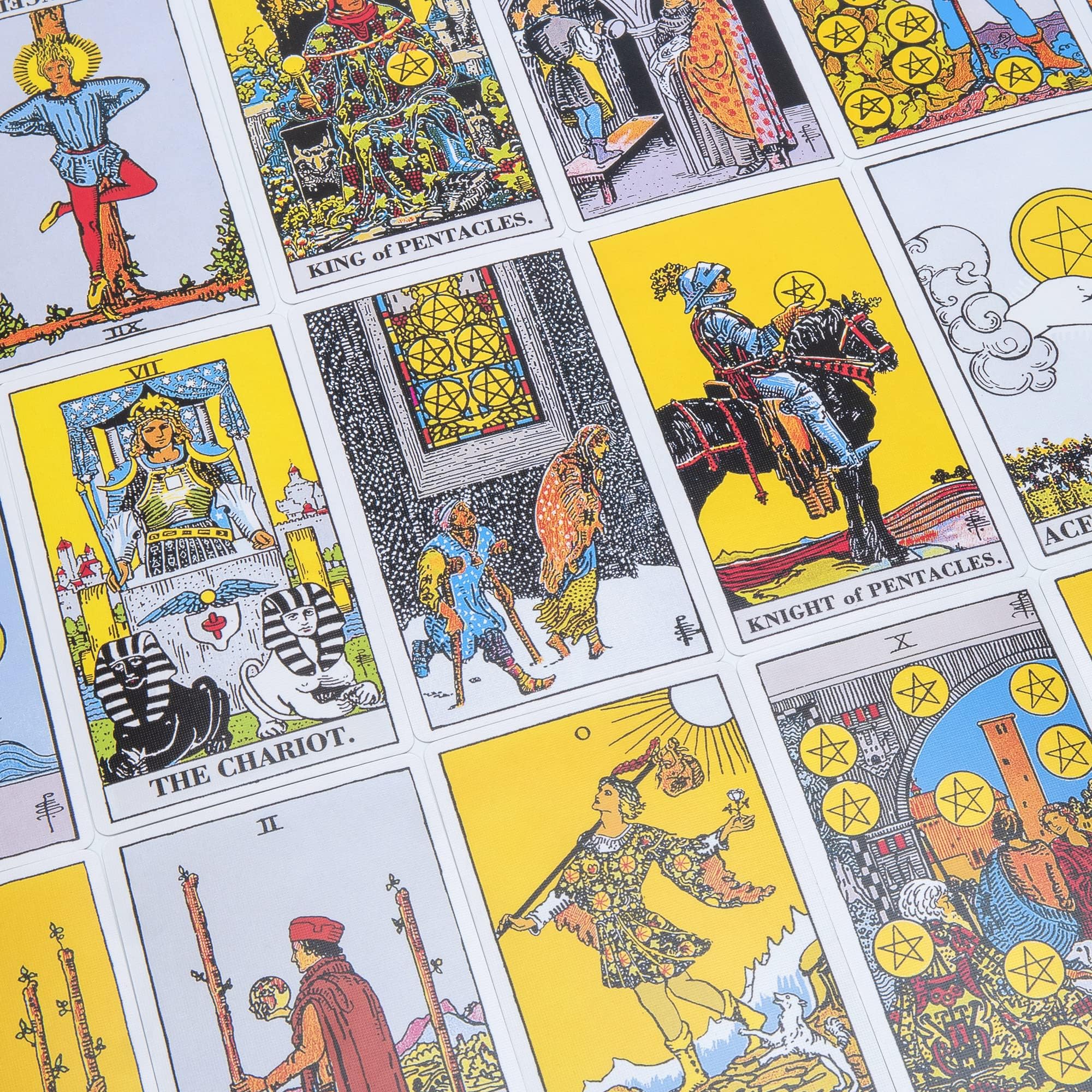 78 Classic Tarot Cards Set with Guidebook - Beginner to Advanced Fortune Telling Game | Durable Black Tarot Deck for Divination, Meditation & Spiritual Growth
