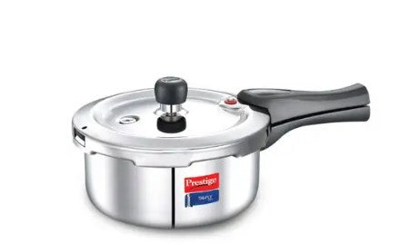 Prestige Svachh Triply Stainless Steel Pressure Cooker 3.5L - Fast & Safe Cooking for Indian Meals, Rice, Dal & Biryani | Perfect for Home Kitchens & Camping