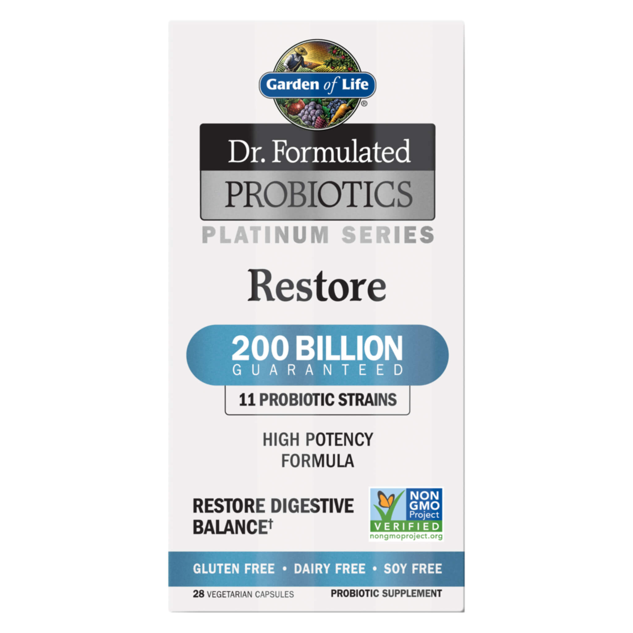 Dr. Formulated Probiotics for Digestive Health - 200 Billion CFU Shelf-Stable Supplement for Gut Flora Balance | Supports Immune System & Daily Wellness