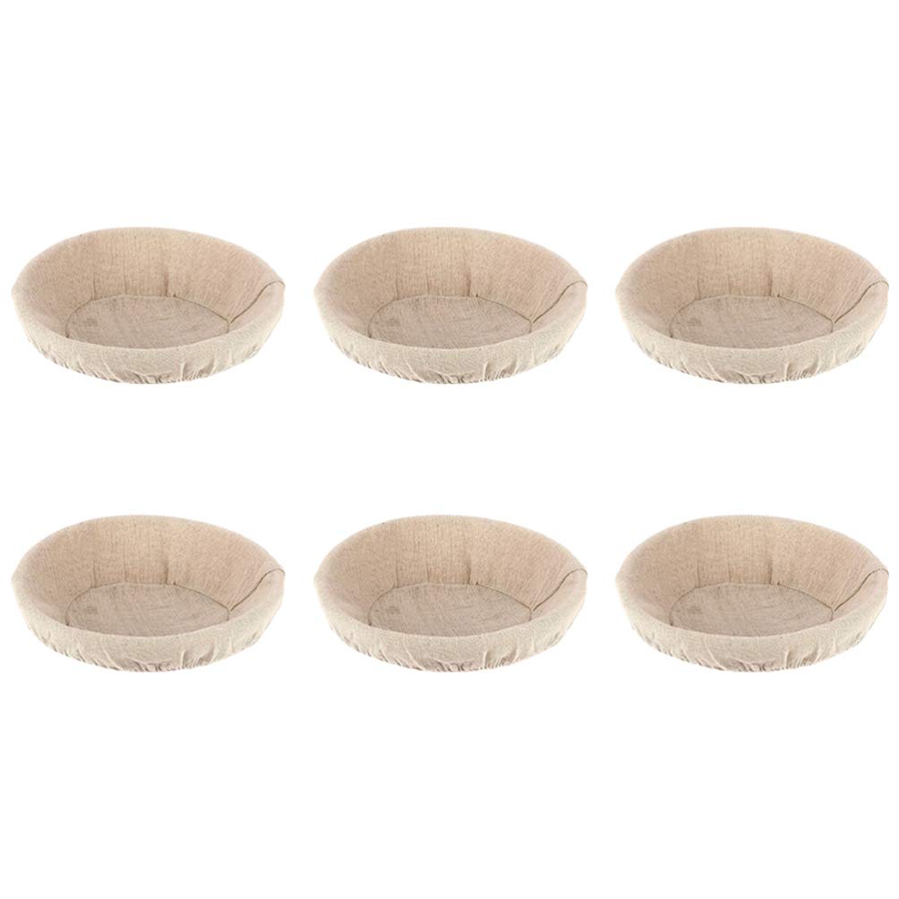Hemoton 6-Piece Bread Proofing Basket Liner Set - Cotton Linen Dough Rising Basket Covers for Sourdough Baking, Kitchen Utensils & Bread Making Accessories - Perfect for Home Bakers and Artisan Bread Lovers