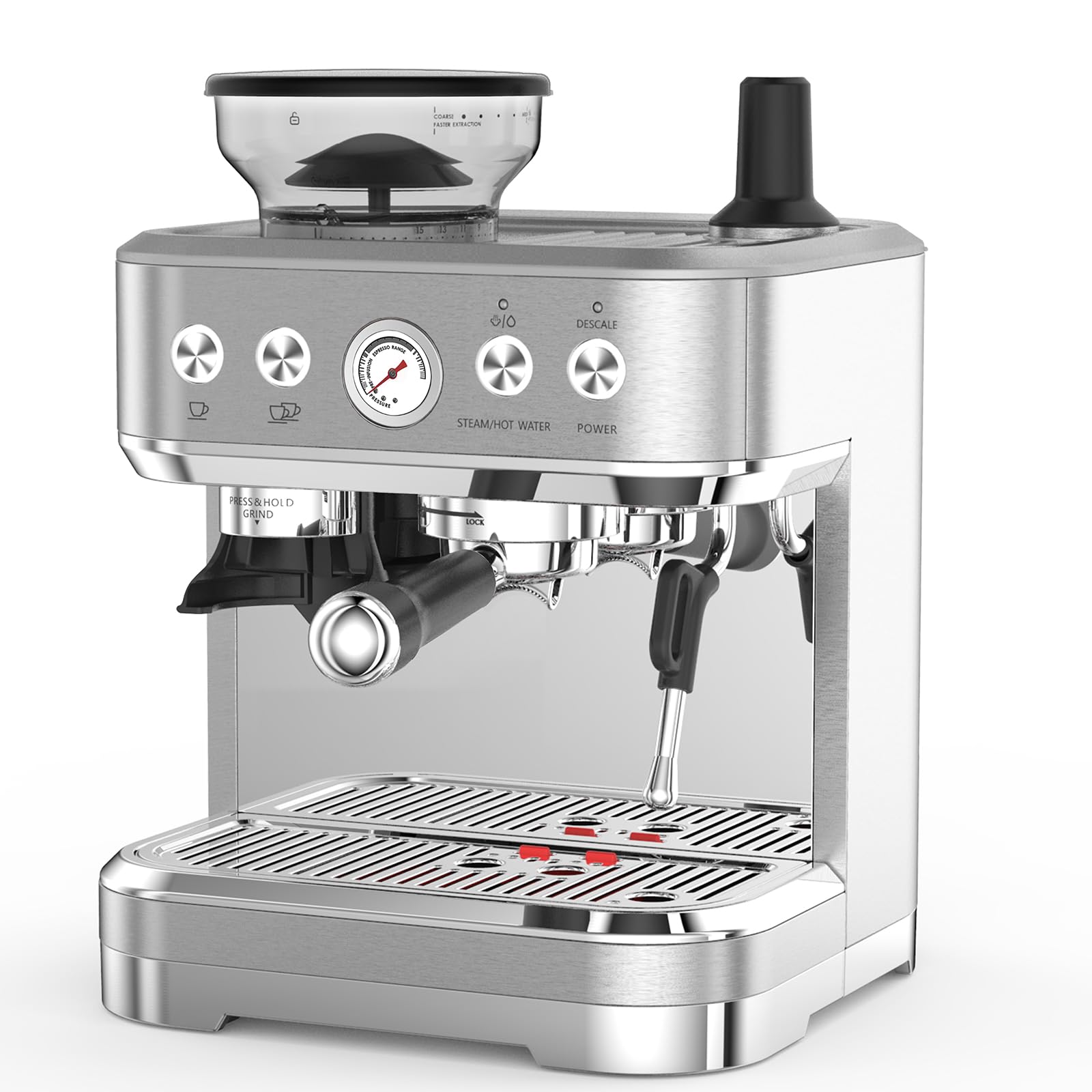 Premium 15 Bar Espresso Machine with Built-In Coffee Grinder & Milk Frother - Perfect for Cappuccino & Latte Lovers - Ideal Gift for Coffee Enthusiasts, Parents, and Home Baristas - Great for Home Kitchens, Offices, and Coffee Shops