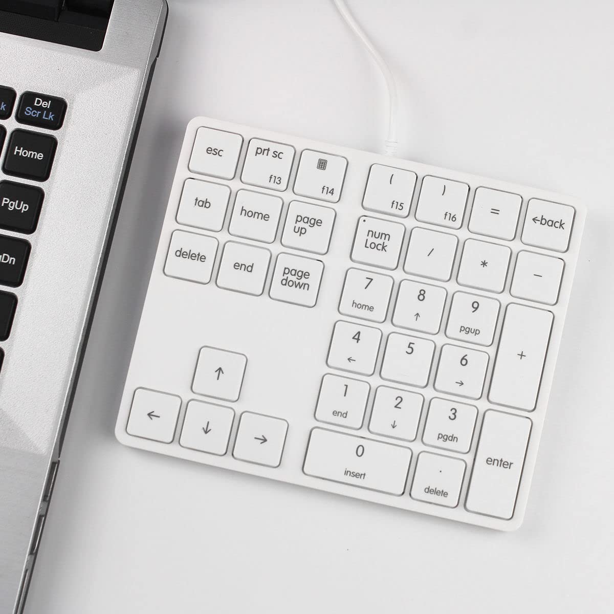 Qisan 34键迷你数字键盘多功能有线小键盘黑色Magicforce | 笔记本电脑数字键盘 | 电脑游戏键盘 | 笔记本电脑配件 | 白色Magicforce | 适用于办公、财务、数据输入和游戏场景