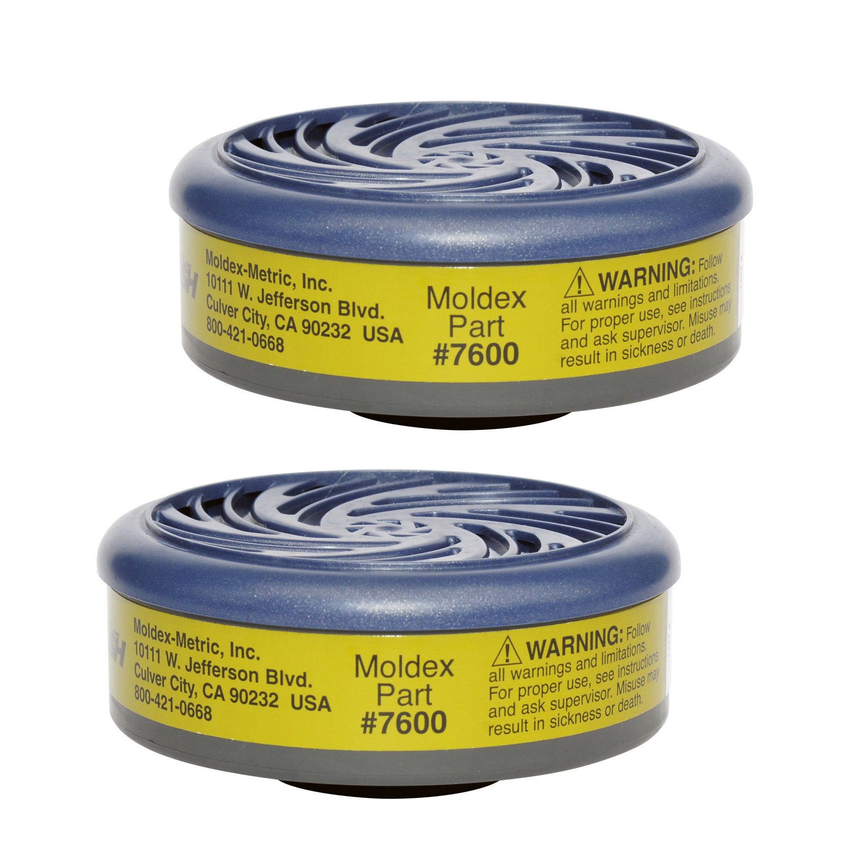 Moldex 7600 Multi-Gas NIOSH Vapor Smart Cartridge for Reusable Respirators - 2 Pack | Industrial Safety, Chemical Handling & Paint Spraying Protection