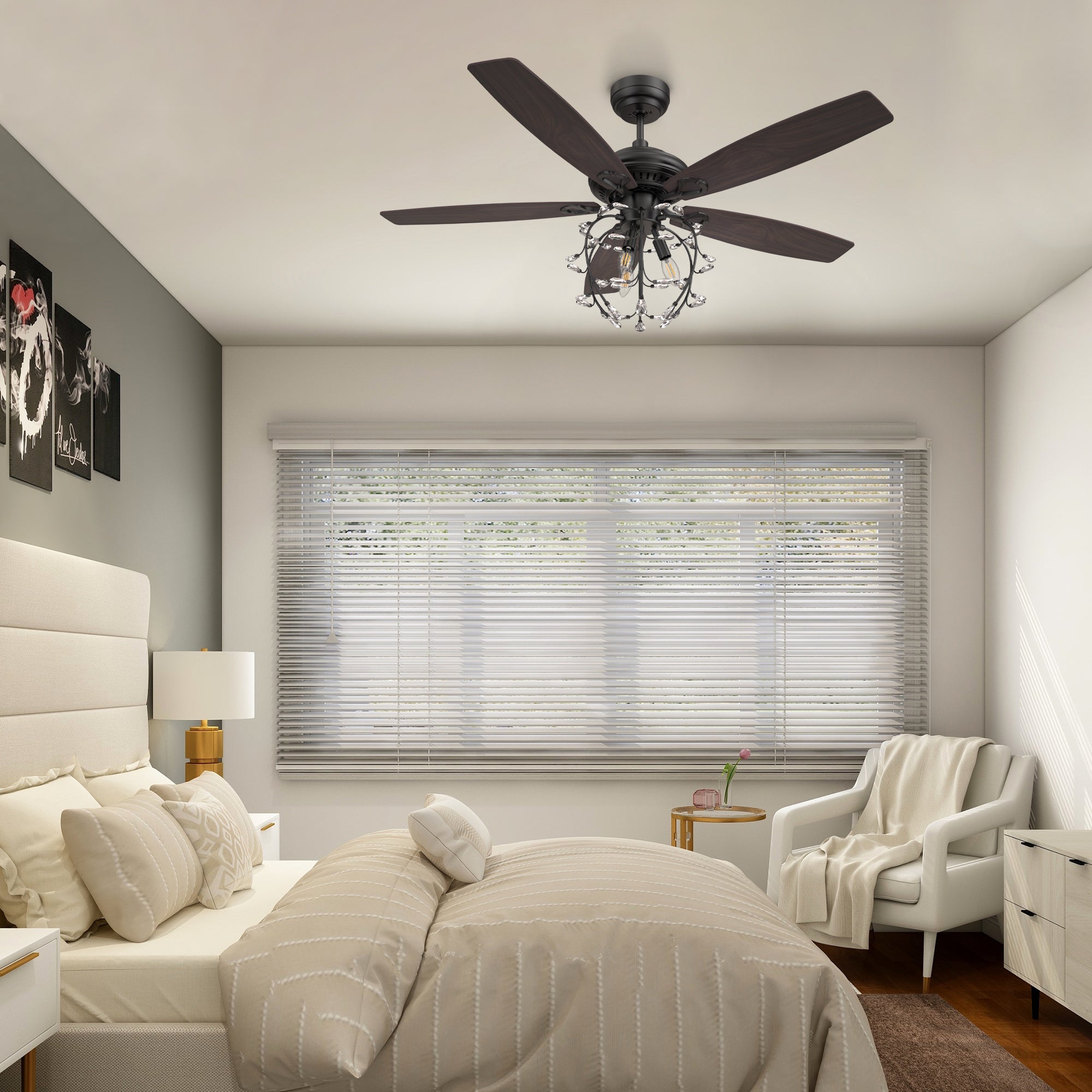 52 Inch Cedar Wood Ceiling Fan with Remote Control, LED Light & Reversible Blades - Modern Rustic Home Decor for Living Room, Bedroom, Patio
