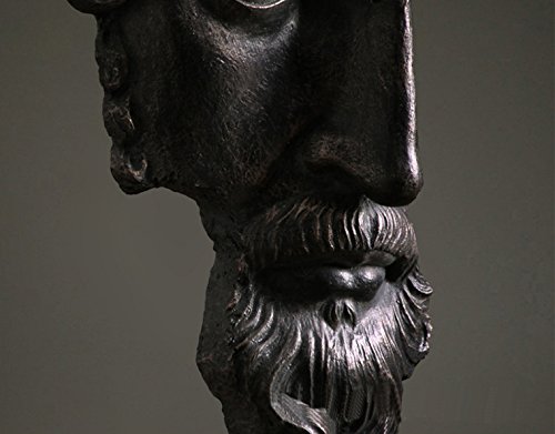 Abstract Half Face Beard Statue - Modern Home Decor & Thoughtful Gift for Men | Office Desk, Living Room, Bookshelf Decoration | Black Sculpture Art Piece