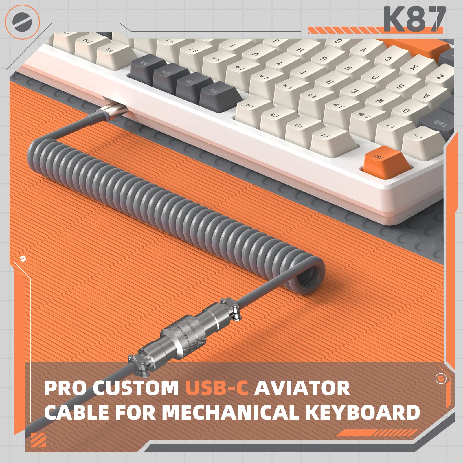 K87 RGB Wireless Mechanical Keyboard - 2.4G/Bluetooth/Wired, Hot-Swappable Yellow Switches for Gaming & Office
