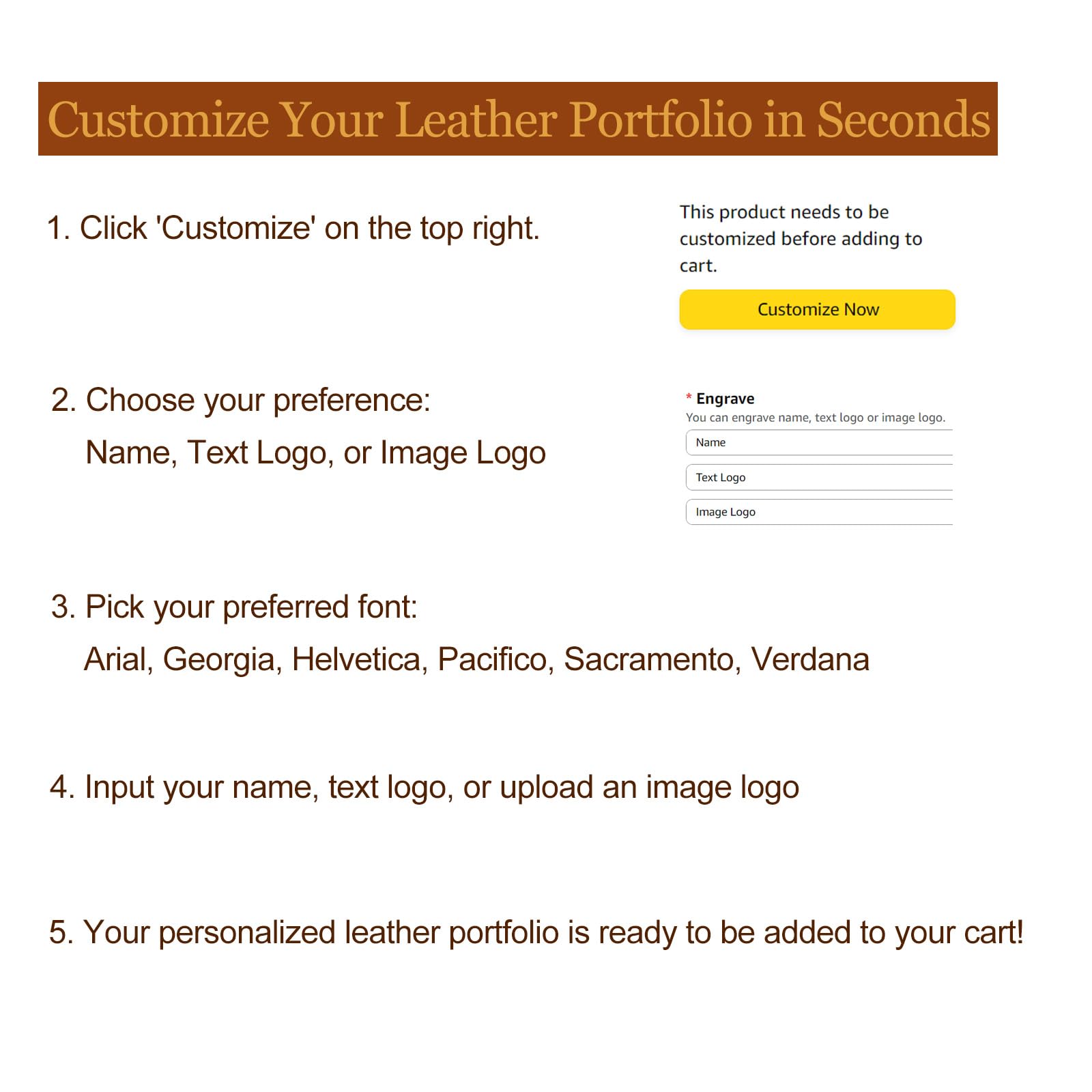 Custom Engraved Genuine Leather Portfolio for Men & Women - Professional Zippered Padfolio Binder Holds 8.5x11 Legal Pad & Laptop - Dark Brown Leather Organizer for Business Meetings, Office & Gifts