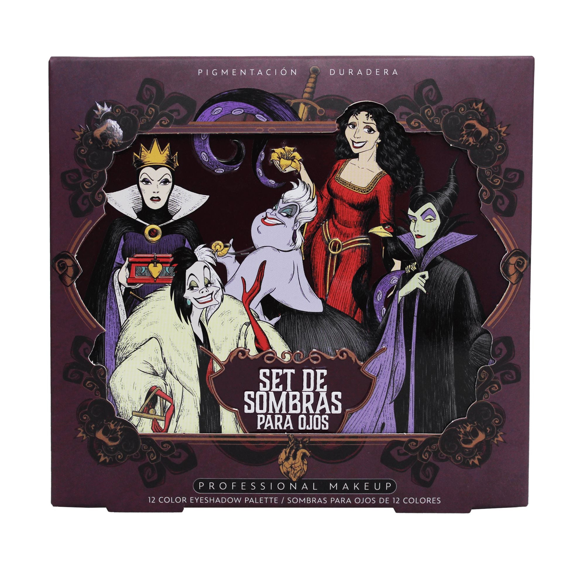 Villainous Metallic Eyeshadow Palette Set - 12 Highly Pigmented Shades for Dramatic & Glamorous Makeup Looks | Perfect for Halloween, Cosplay & Evening Events