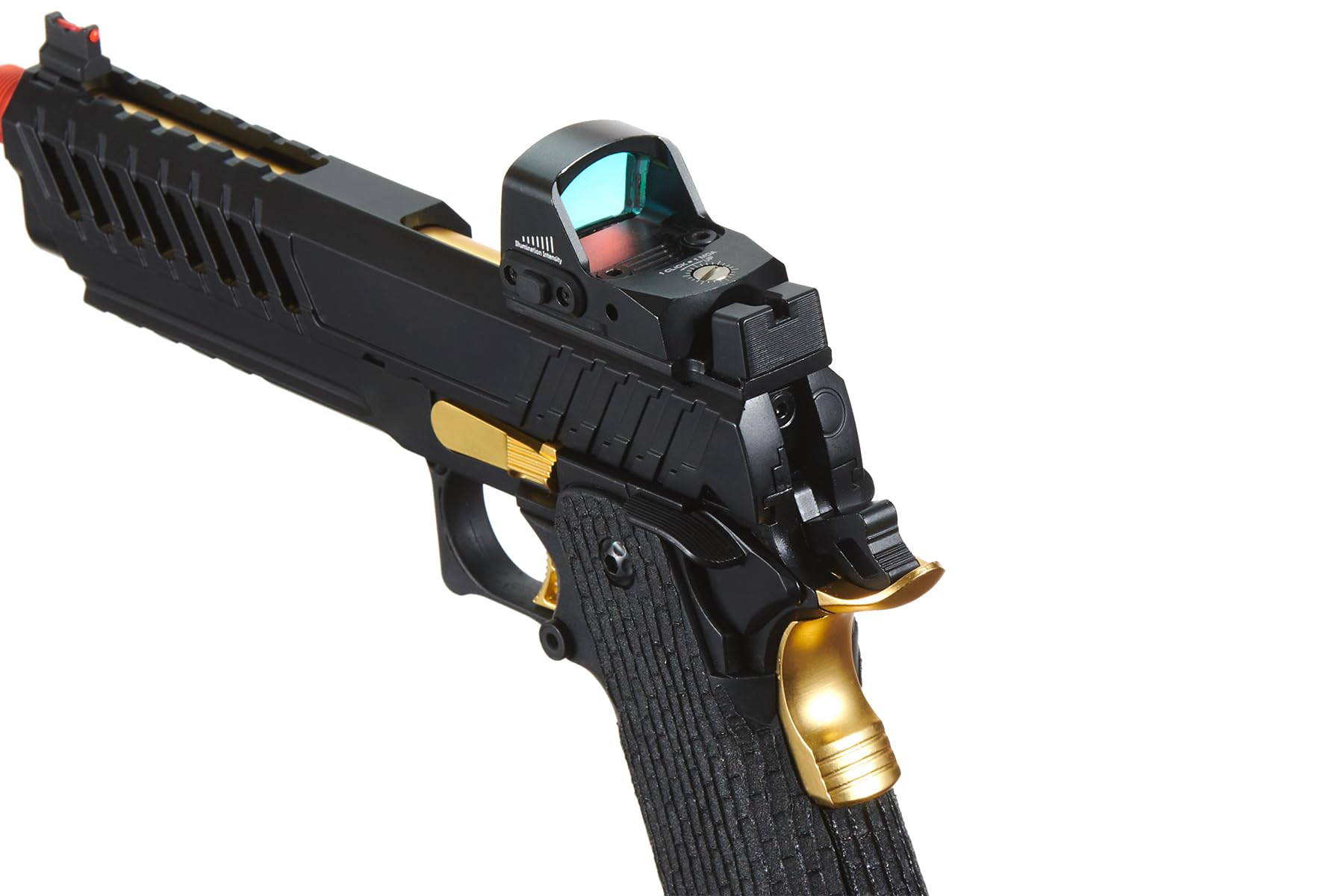 Lancer Tactical Knightshade Hi-Capa Gas Blowback Airsoft Pistol with Micro Red Dot Sight - Realistic Training & Competitive Airsoft Matches