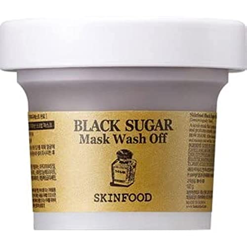 SKINFOOD Black Sugar Mask Wash Off - 3.52 fl. oz Exfoliating Scrub for Face & Body - Deep Cleansing, Moisturizing & Brightening - Perfect for Dry, Dull Skin & Blackhead Removal