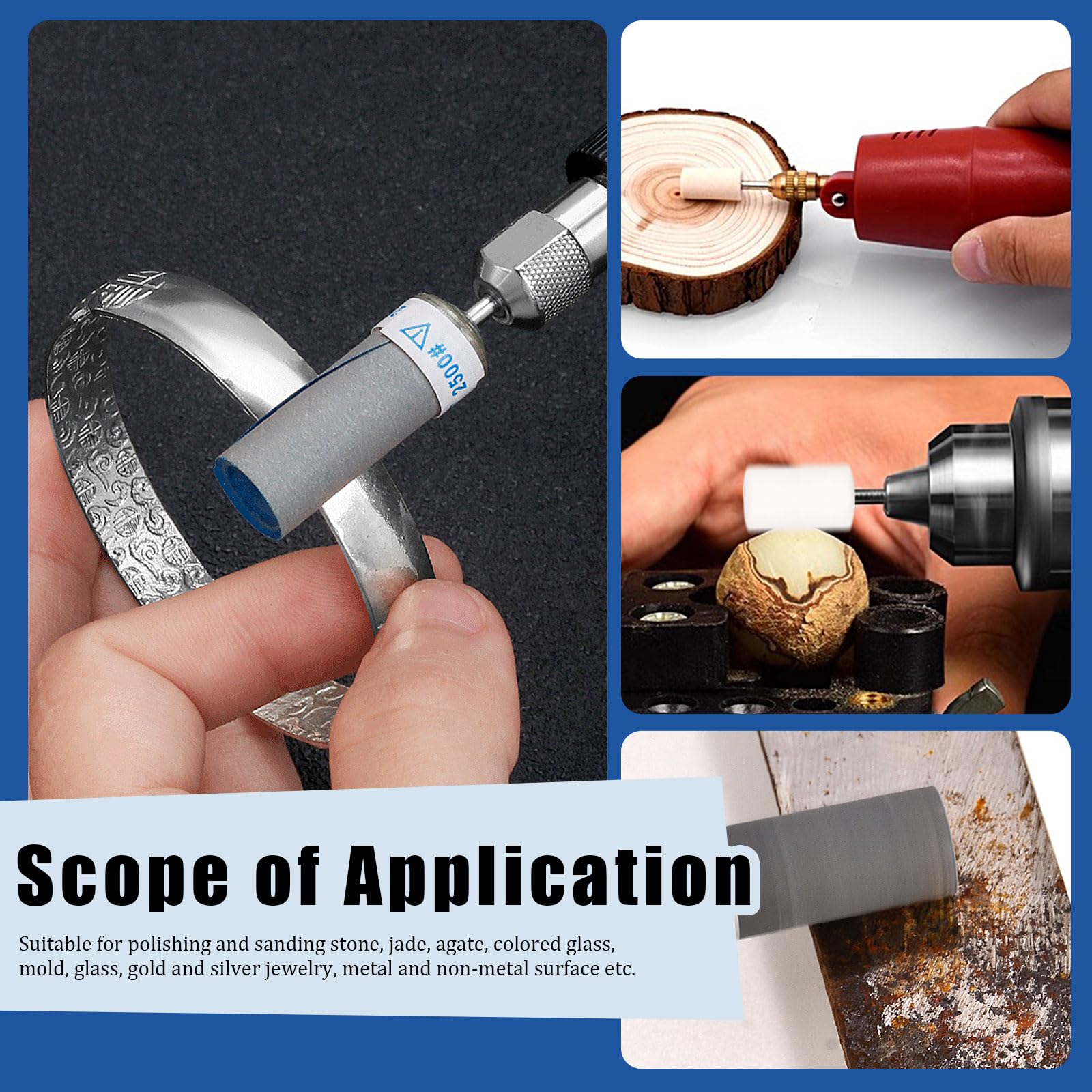 16Pcs Sanding Drum & Sleeve Set with 6Pcs Cylinder Bullet Polishing Tools - Compatible with Electric Grinders for Wood Carving, Metal Polishing & DIY Projects - Perfect for Home Workshops & Professional Use