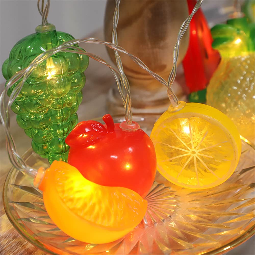 Battery Powered Fruit Vegetable String Lights - Strawberry, Watermelon, Lemon, Banana Shaped LED Lights for Indoor Outdoor Decor - Perfect for Wedding, Home, Birthday, Garden, Yard, Patio Party Decorations (1.5M, 10 LEDs) - Create Festive Atmosphere for Any Celebration