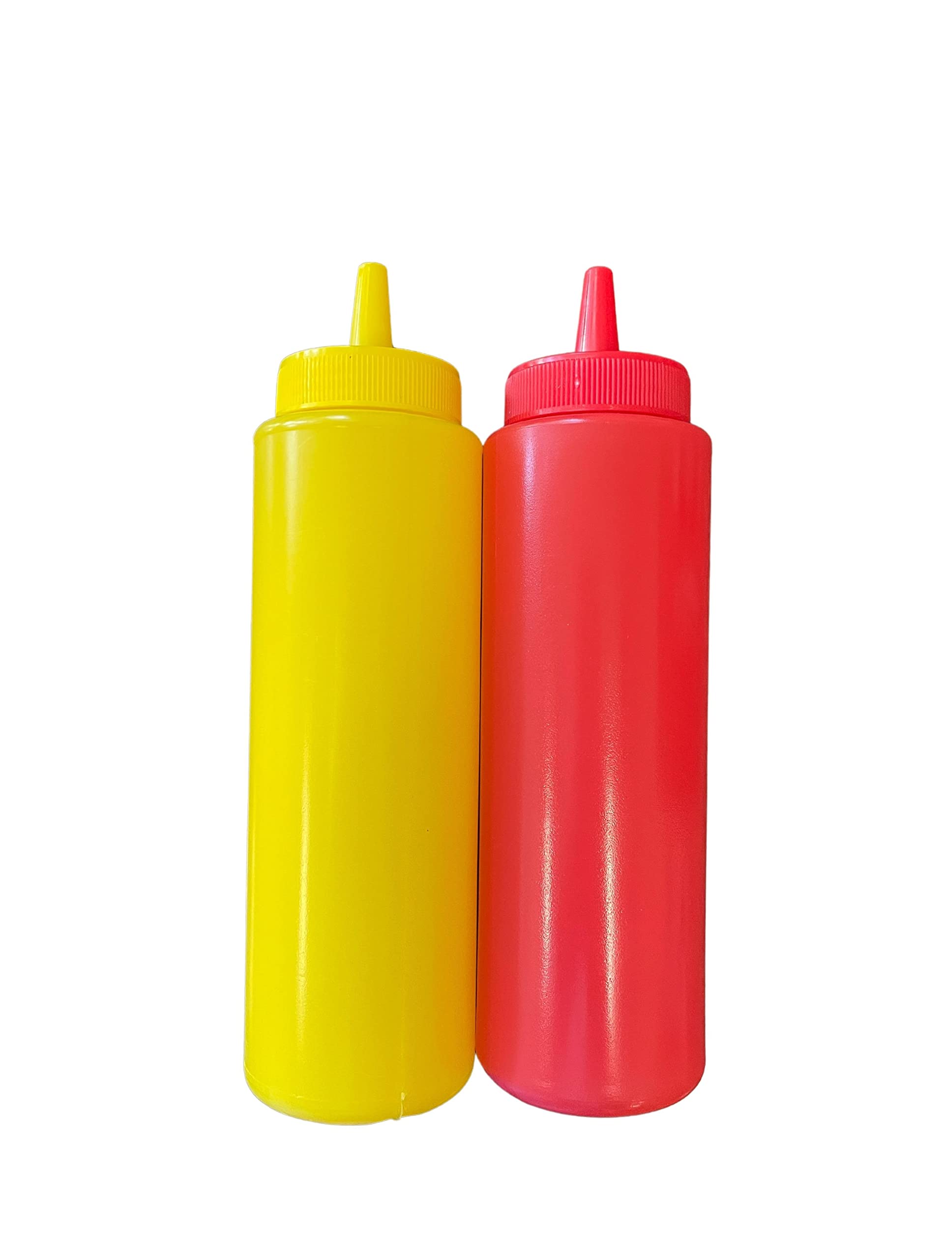 BPA-Free Plastic Squeeze Bottles for Ketchup & Mustard - 8 oz Condiment Dispenser Set of 2 - Perfect for BBQ, Picnics & Kitchen Food Prep