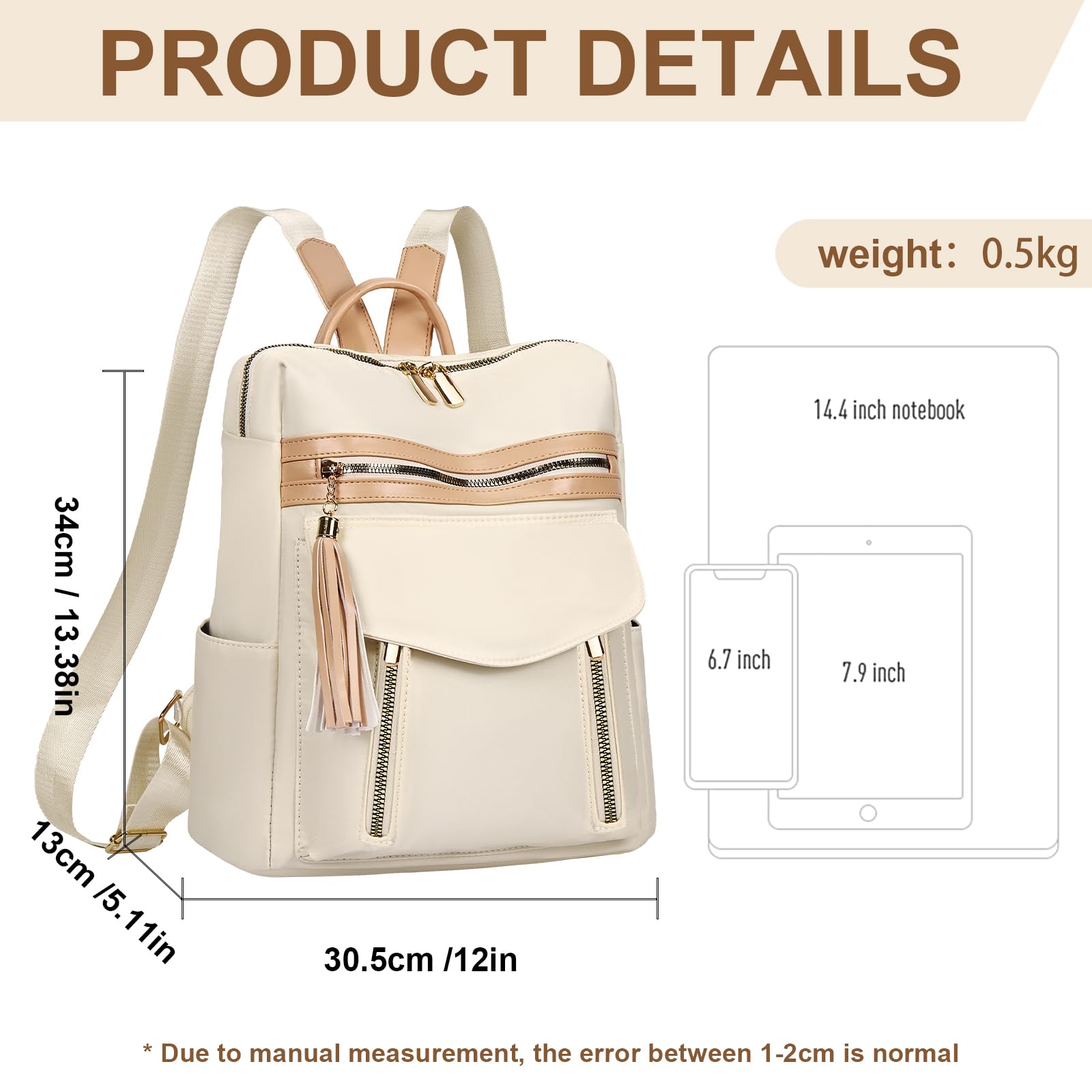 Leathario Women's Small Backpack Purse - 13 Inch Laptop Backpack for Work & Travel - Lightweight Nylon Casual Daypack for Daily Use - Perfect for Office, Commuting & Weekend Getaways