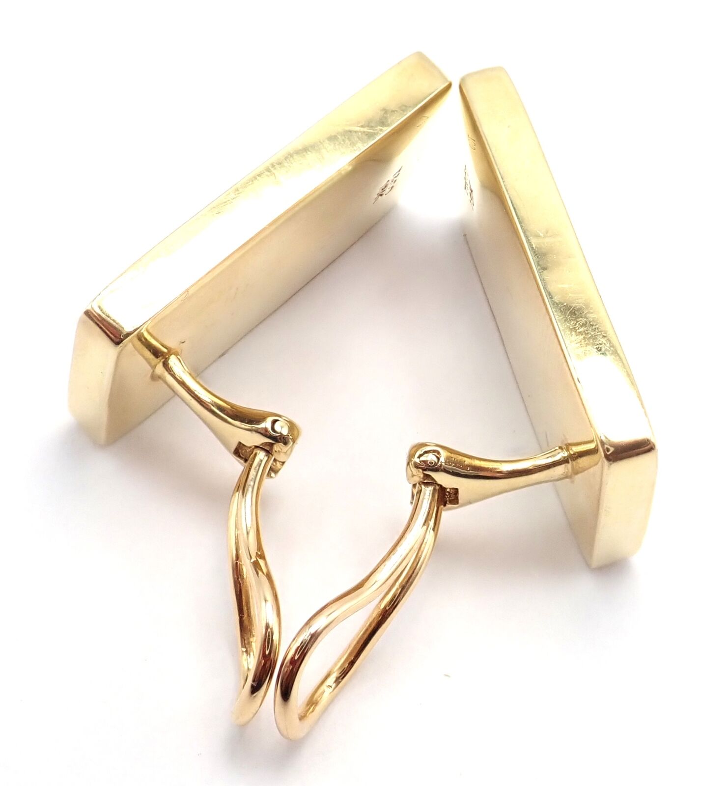 Tiffany & Co Cummings 18k Yellow Gold Black Jade and Mother of Pearl Domino Earrings - Elegant Jewelry for Women, Perfect for Parties, Weddings & Special Occasions