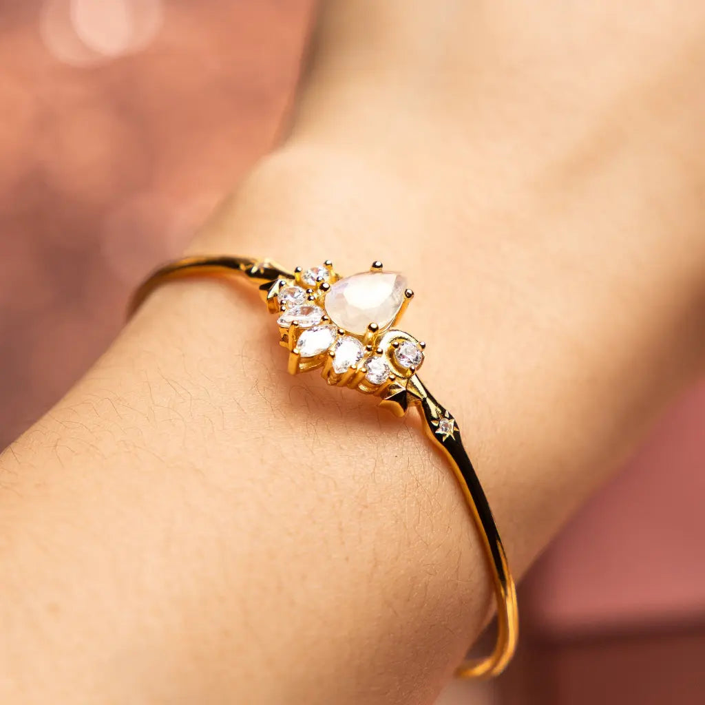 Chloe Gold Bangles for Women - Elegant & Stylish Jewelry for Parties, Weddings & Everyday Wear