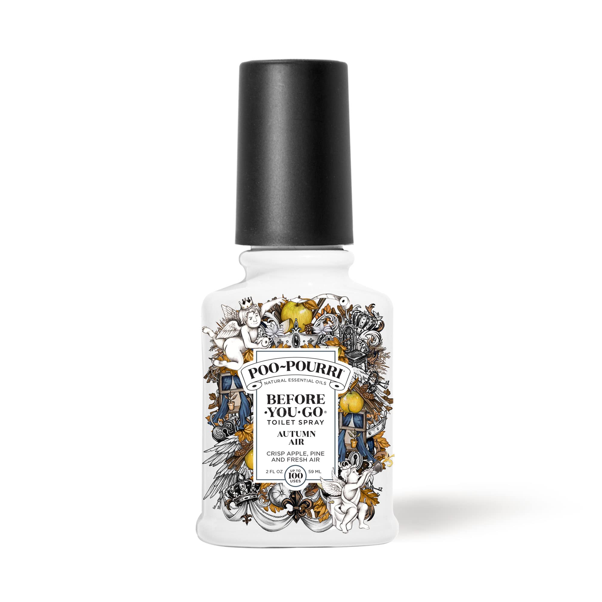 Poo-Pourri Before-You-Go Toilet Spray - 2 Fl Oz Autumn Air Scent with Crisp Apple, Pine & Fresh Air | Bathroom Odor Eliminator for Home & Travel Use