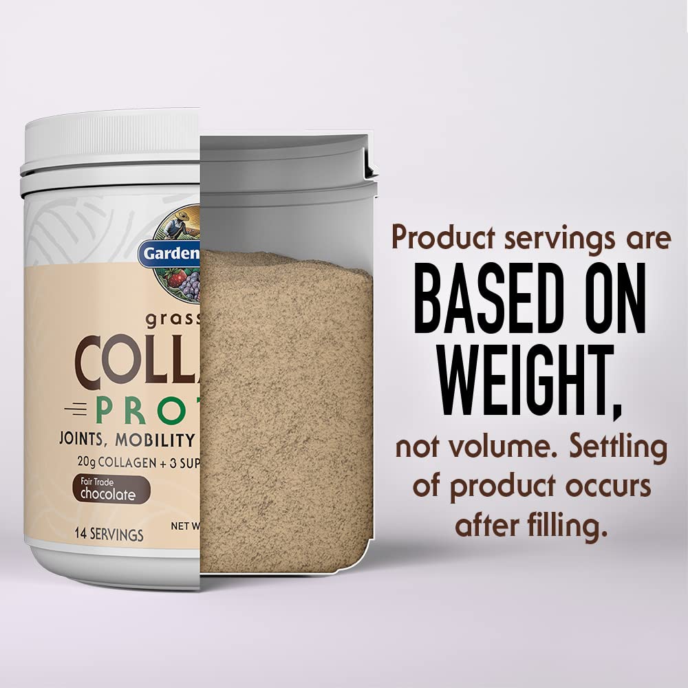Garden of Life Grass Fed Collagen Protein Powder - Chocolate Flavor, 14 Servings | Hydrolyzed Collagen Peptides for Joint Support, Muscle Recovery & Skin Health | With Super Seeds & Coconut MCTs | Keto, Paleo & Gluten Free Supplement | Perfect for Smoothies, Coffee & Baking