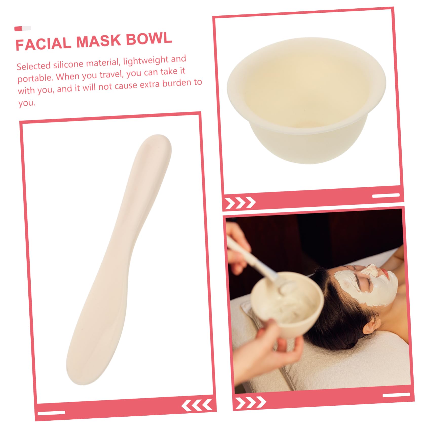 2-Piece Silicone Mask Bowl Set with Applicator - DIY Facial Mask Mixing Bowls for Salon & Home Use | Easy Mix & Apply Cream Masks | Perfect for Spa Days, At-Home Skincare Routines & Professional Treatments