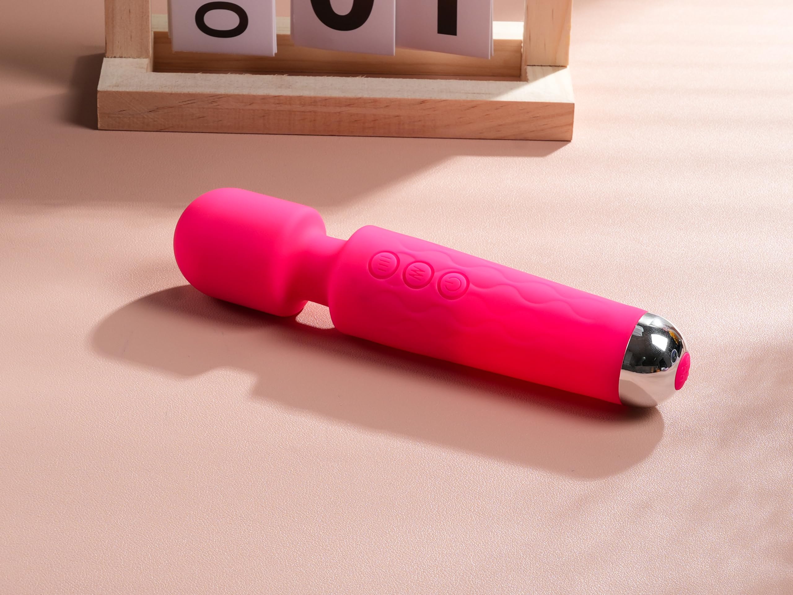 Premium Rose Red Vibrating Wand - 8 Speeds & 20 Patterns G-Spot Stimulator, Clitoral Massager, Waterproof Adult Sex Toy for Women - Perfect for Solo Play, Couples Intimacy & Sensual Exploration