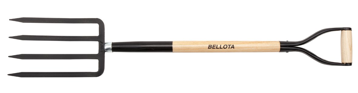 Bellota 911-4 MA Premium Stainless Steel Digging Fork - Heavy Duty Garden Tool for Soil Aeration, Compost Turning & Planting - Ideal for Home Gardening, Landscaping & Farm Use