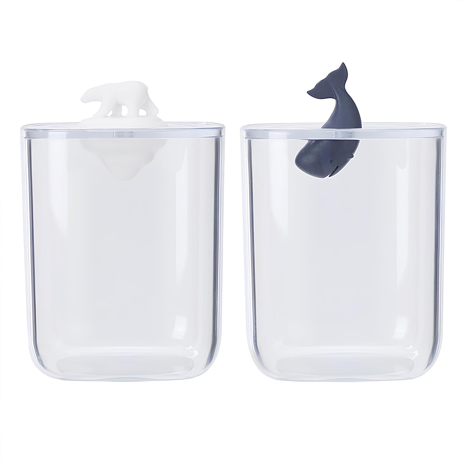 2-Pack Organic Cotton Makeup Organizer with Lid - Transparent Cosmetic Storage Box for Bathroom & Beauty Essentials - Perfect for Travel, Home, and Salon Use