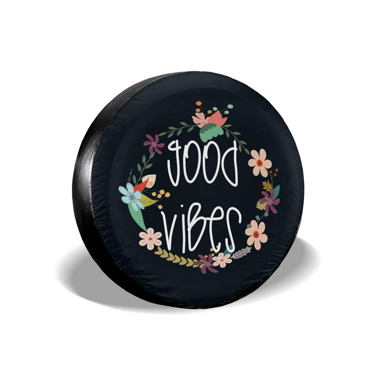 Good Vibes Spare Tire Cover for Jeep, Trailer, RV, Truck - 14, 15, 16, 17 Inch Sunscreen, Dustproof & Corrosion Proof Wheel Protector | Perfect for Off-Road Adventures & Camping Trips