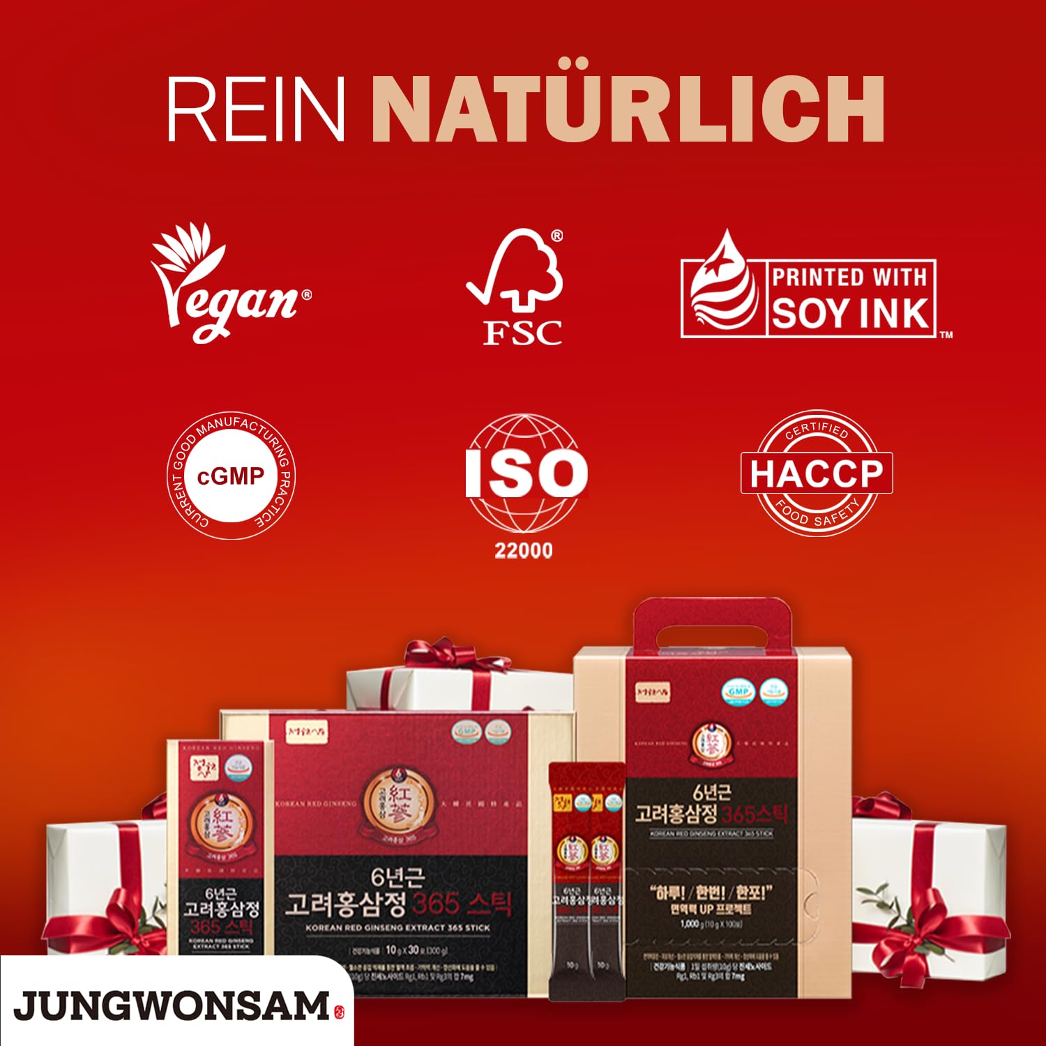 Korean Red Ginseng Extract - 7mg Ginsenosides per Stick | Energy & Immune Support for Men & Women | Daily Wellness Boost
