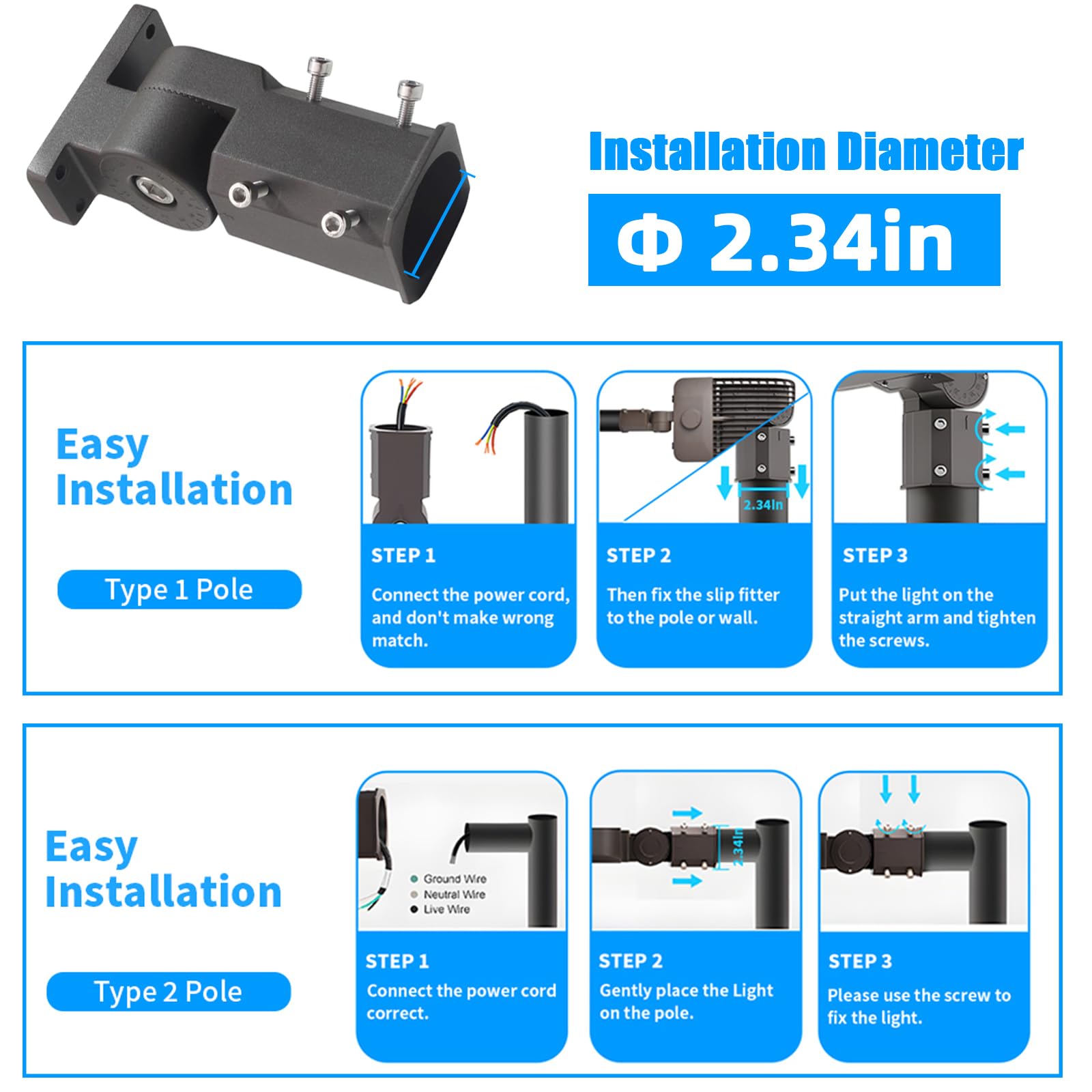 300W LED Parking Lot Lights Outdoor - 5000K Daylight White, Adjustable Slip Fit Mount with Dusk to Dawn Photocell Sensor, IP65 Waterproof, 39,000 Lumens Commercial Shoebox Pole Mount Lights for Stadiums, Roadways, Streets | Perfect for Parking Lots, Gas Stations & Warehouse Areas
