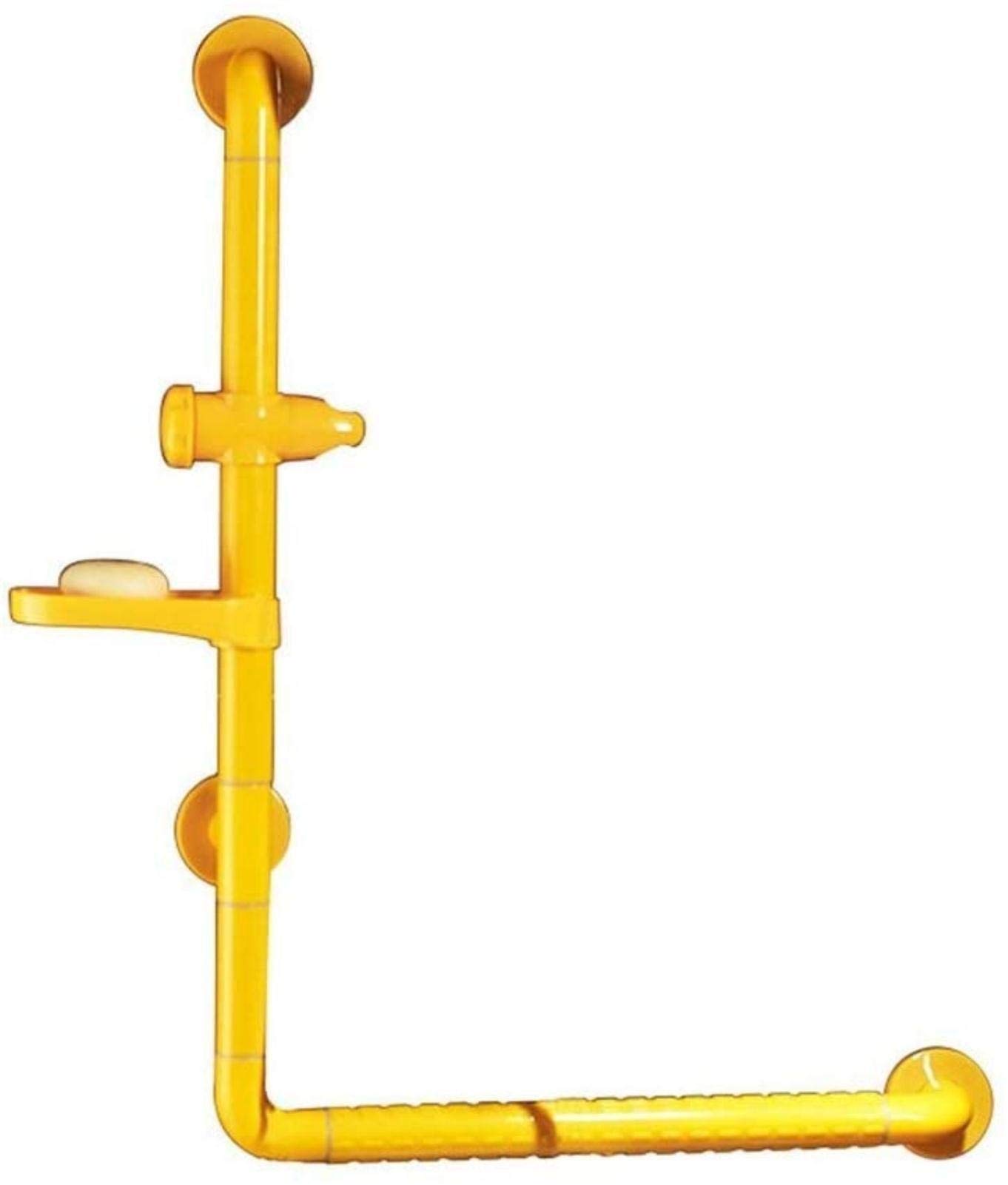 L-Type Bathroom Safety Grab Bar - Wall Mounted Handrail with Soap Shelf & Towel Rail, Assist Balance for Elderly, Disabled & Kids - Ideal for Barrier-Free Bathrooms & Shower Safety