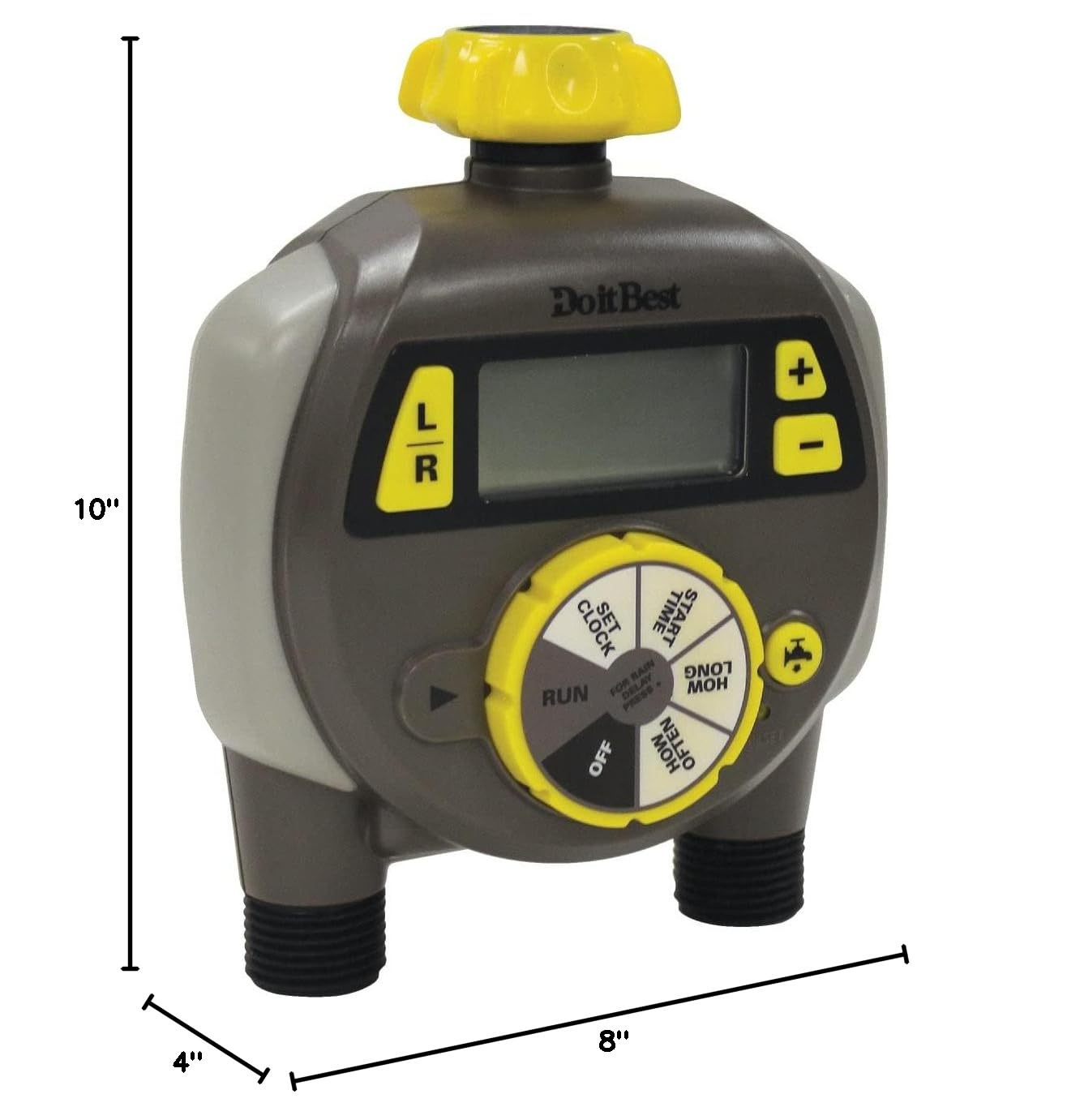 Nelson Dual Outlet Outdoor Water Timer with Large LCD Display - Automatic Irrigation System for Garden, Lawn & Plants - Weatherproof & Easy to Use (Multicolor) | Perfect for Sprinklers, Drip Systems & Holiday Lights