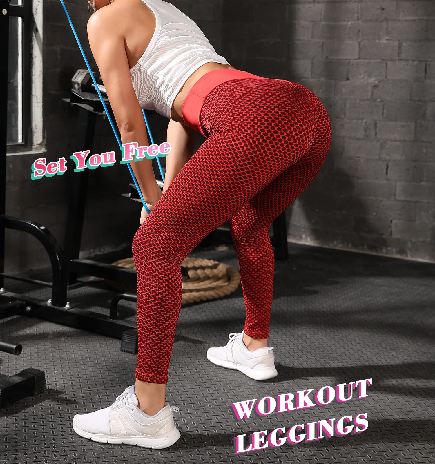 Women's High Waisted Scrunch Butt Lifting Yoga Pants - Tummy Control Workout Leggings for Gym, Running & Booty Enhancement | Textured Tights for Fitness & Everyday Wear
