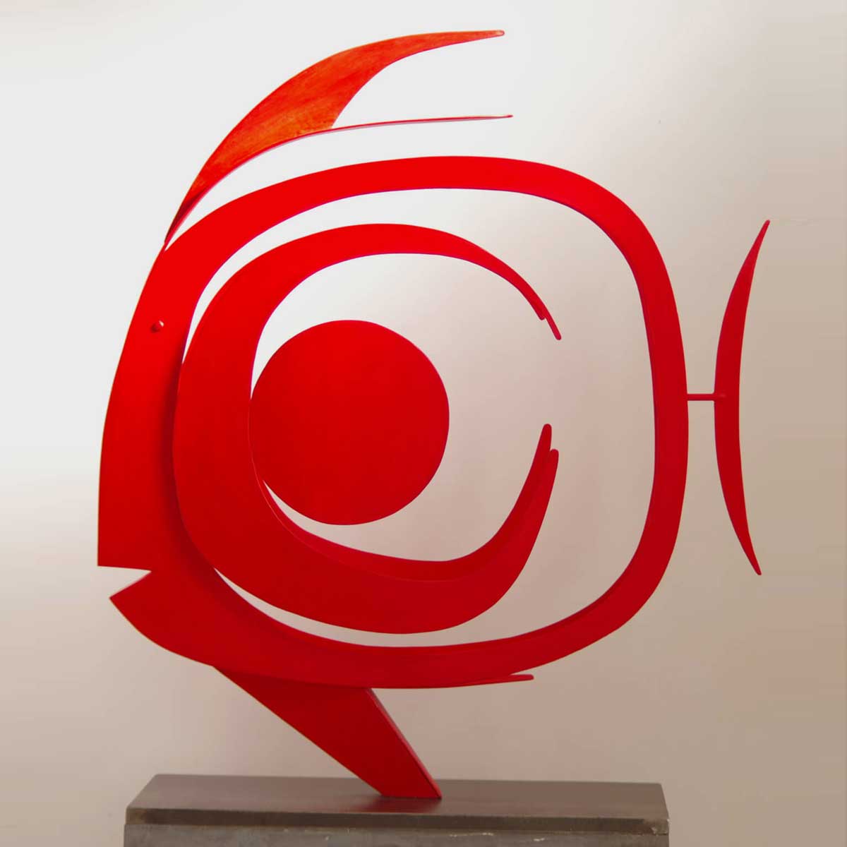 Eclipse Red Steel Sculpture - Modern Art Decor for Home, Office & Garden - Unique Handmade Metal Wall Art for Indoor & Outdoor Spaces