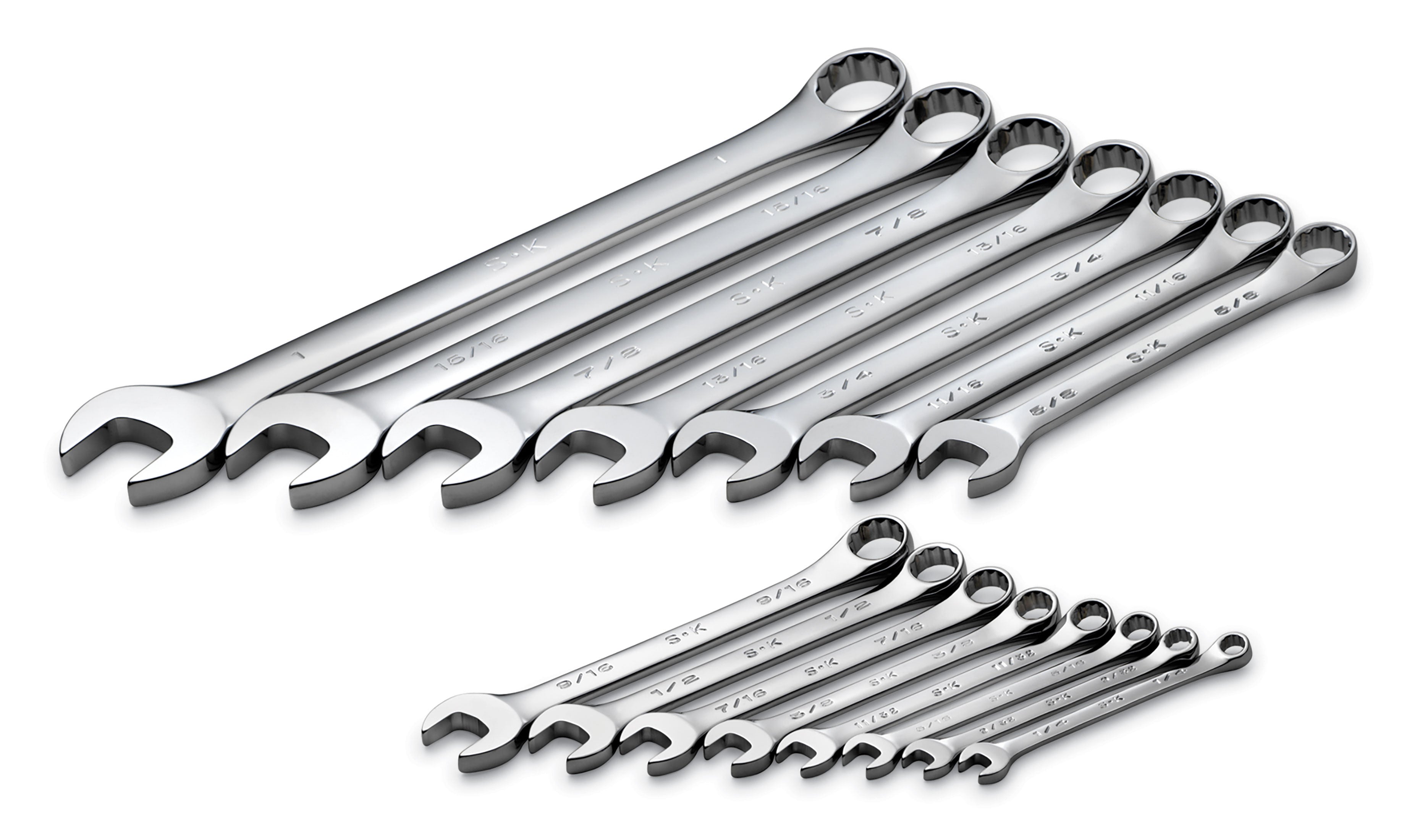 15-Piece 12-Point Fractional Regular Combination Chrome Wrench Set - Perfect for Automotive Repairs, Plumbing, and DIY Home Improvement Projects