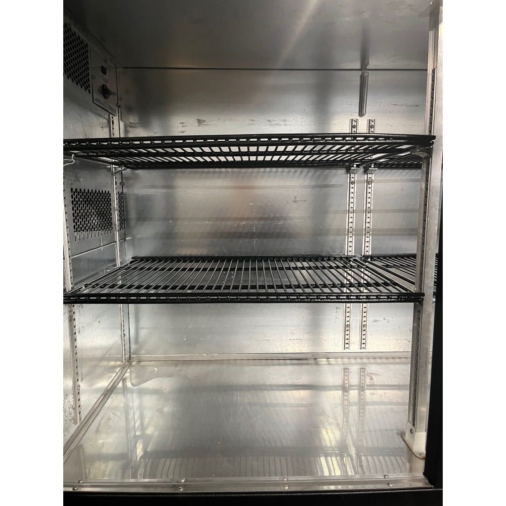 Used True TBB 24 Gallon 60G 60 Glass Door Black Back Bar Refrigerator - Perfect for Bars, Restaurants & Commercial Kitchens