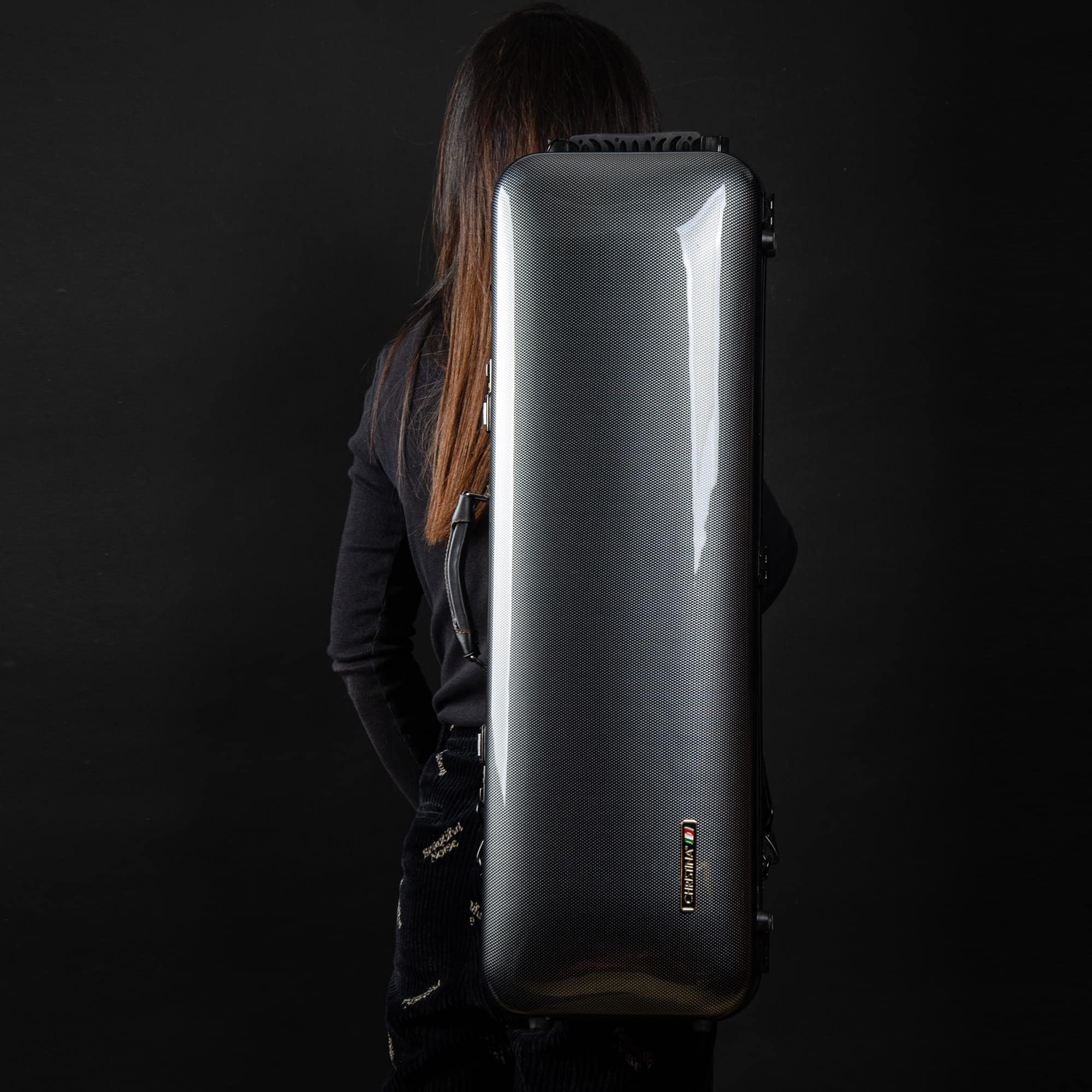 Premium 4/4 Full Size Carbon Fiber Violin Case - High-Strength Rectangular Hard Case with Combination Lock & Extra Storage Bag (Black with Dot Pattern) - Perfect for Professional Musicians, Travel & School Performances