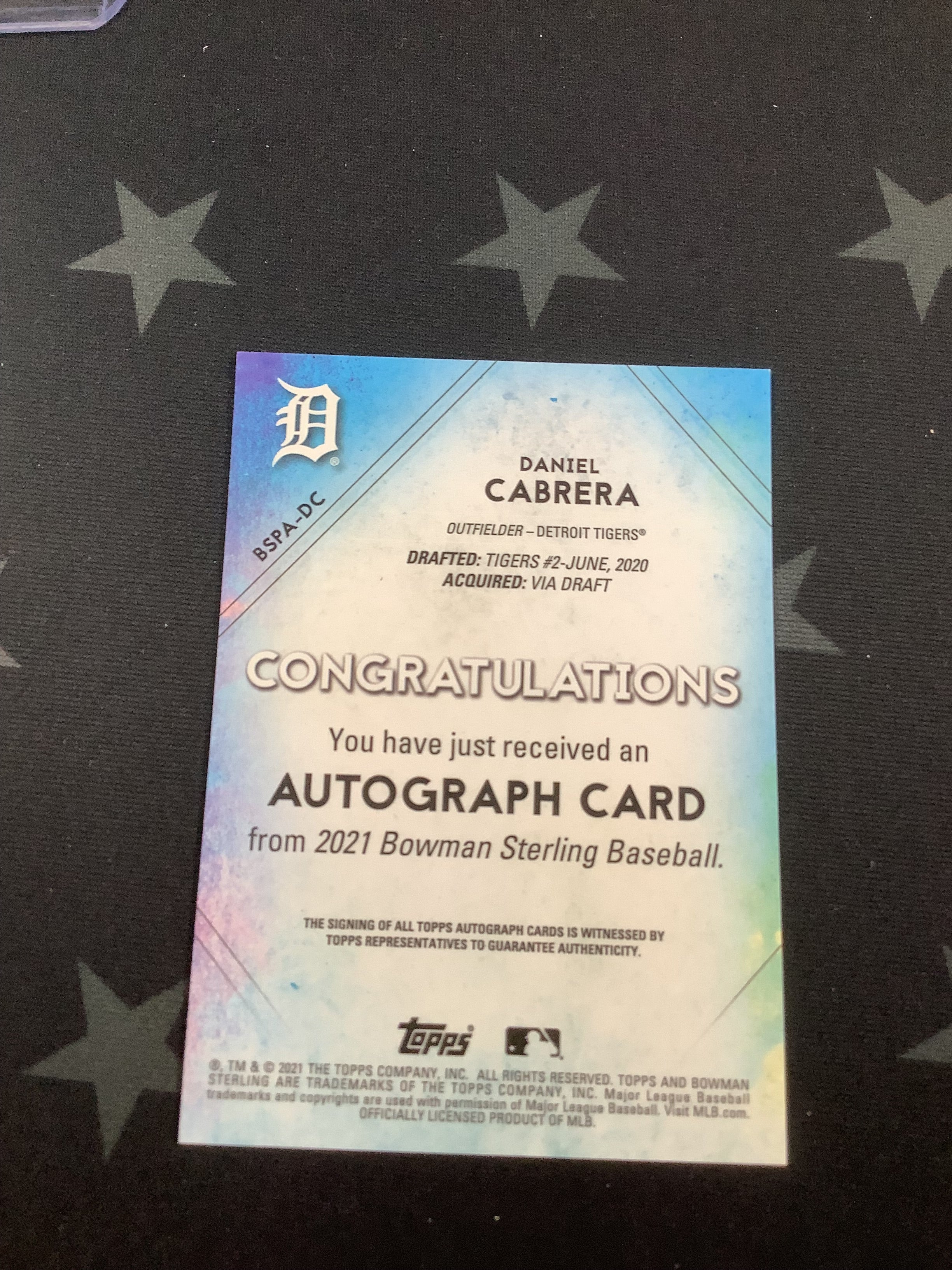 2021 Bowman Sterling Daniel Cabrera Orange Auto /75 Baseball Card - Rare Collectible for MLB Fans & Sports Memorabilia Enthusiasts - Perfect for Trading, Investing, and Displaying in Your Collection