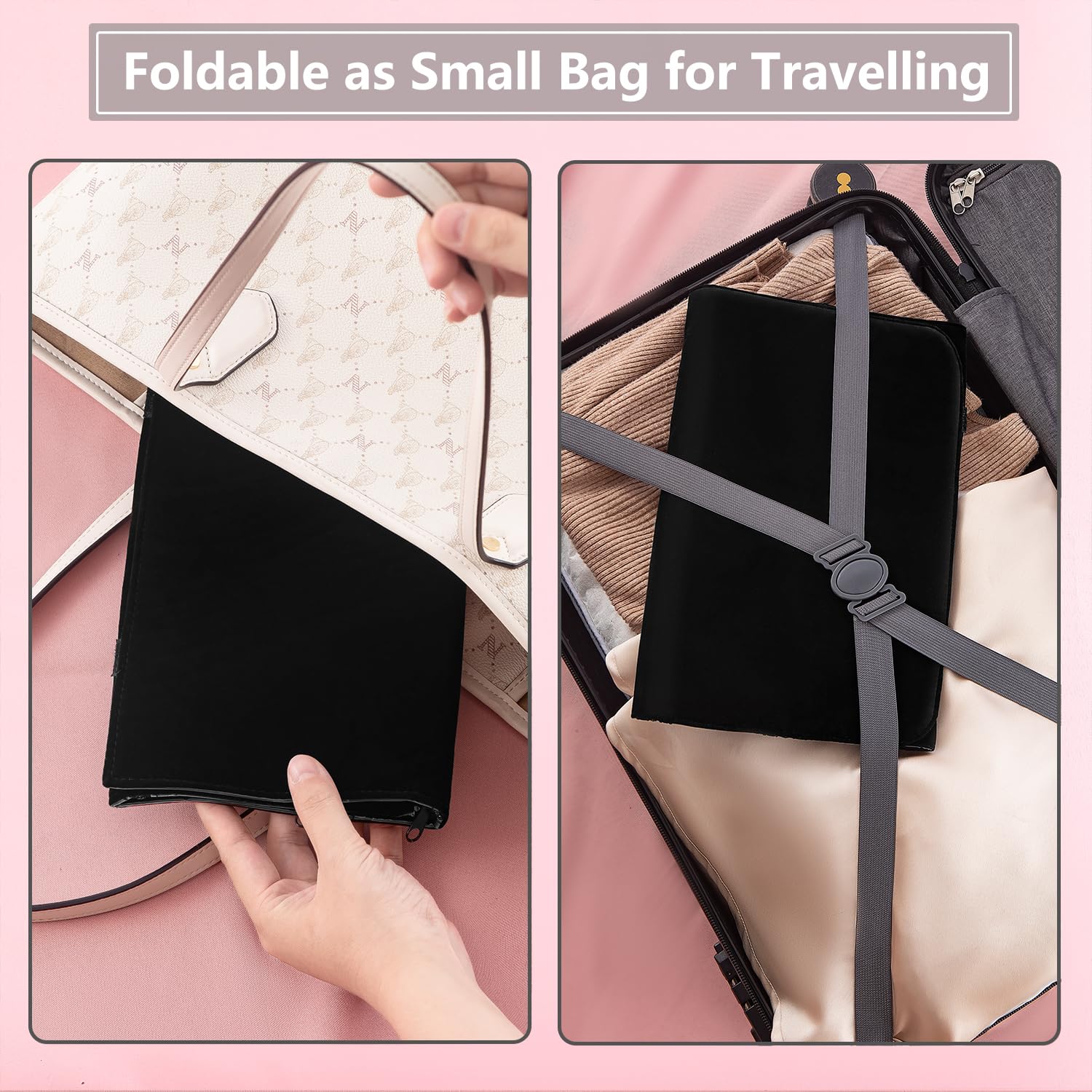 Foldable Travel Jewelry Organizer with 17 Zippered Pockets - Storage Bag for Earrings, Rings, Necklaces & Bracelets - Perfect for Vacation, Business Trips & Daily Makeup Organization