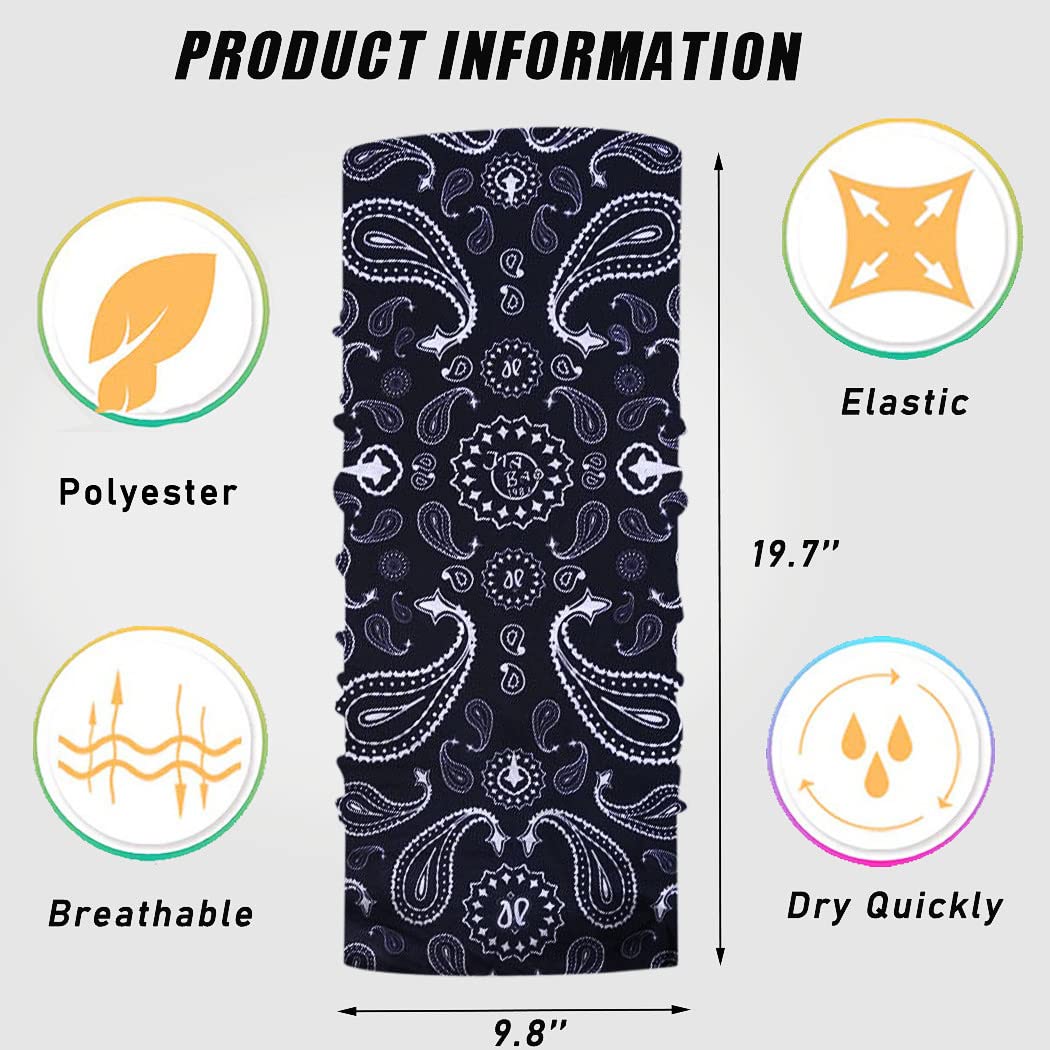 Breathable Neck Gaiter Mask - UPF 50+ Sun Protection Face Scarf & Bandana Tube Cover for Men & Women - Perfect for Hiking, Running, Cycling & Outdoor Activities