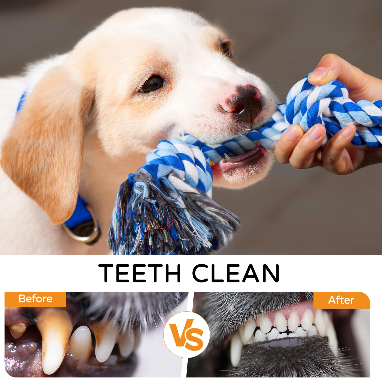 2 Pack Durable Dog Rope Toys for Medium & Large Breeds - Nearly Indestructible Chew Toys for Aggressive Chewers, Teeth Cleaning & Tug of War Play - Perfect for Boredom Relief & Interactive Playtime with Your Dog