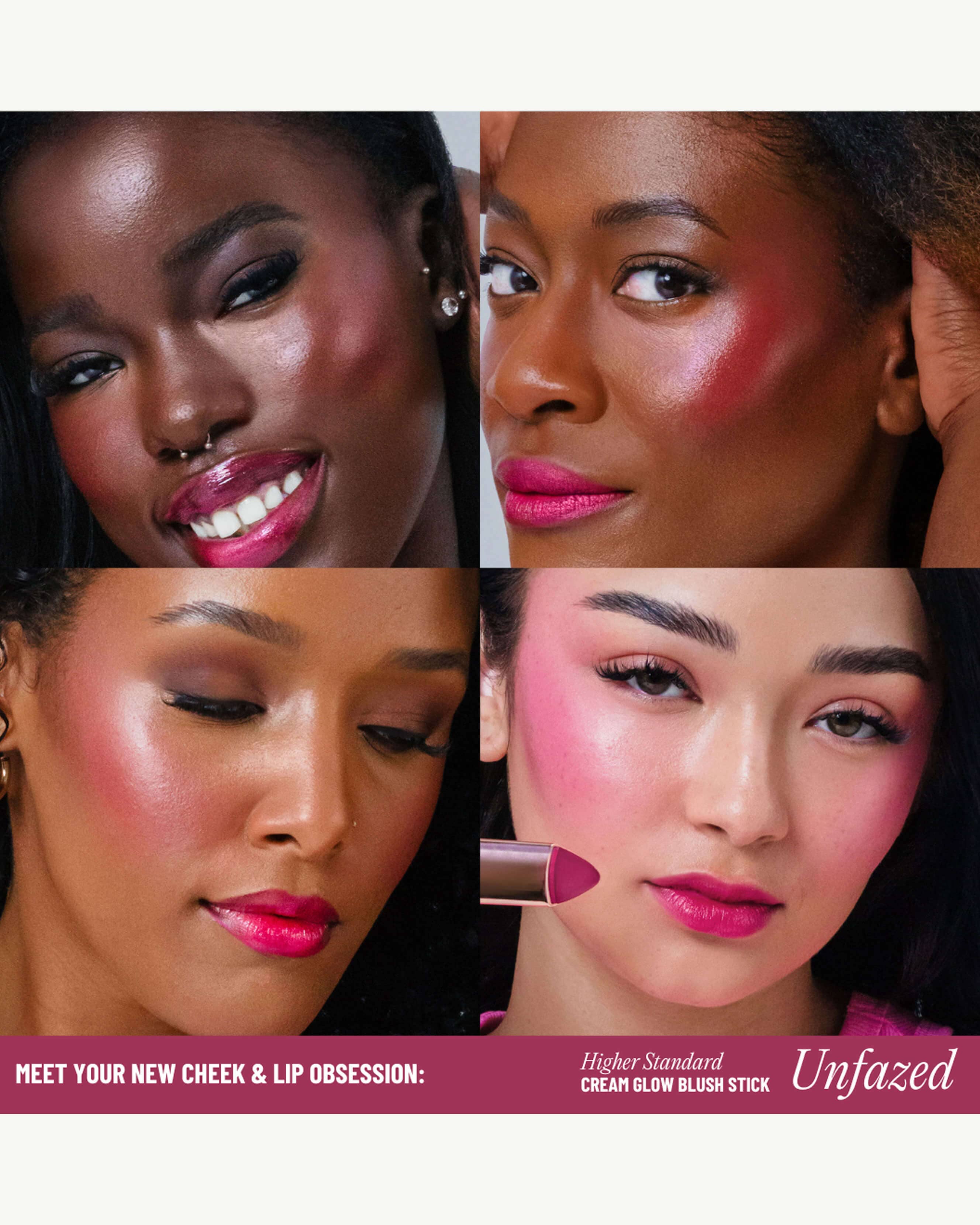 Higher Standard Cream Glow Blush Stick - Long Lasting & Buildable Cheek Color for a Natural Flush - Perfect for Everyday Wear, Date Night & Special Occasions