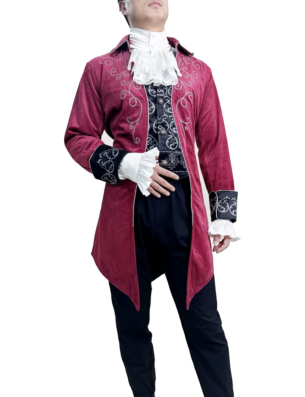 Pirate Vampire Shirt for Men - Renaissance Victorian Gothic Costume Shirt - Perfect for Halloween, Cosplay, LARP & Medieval Themed Parties