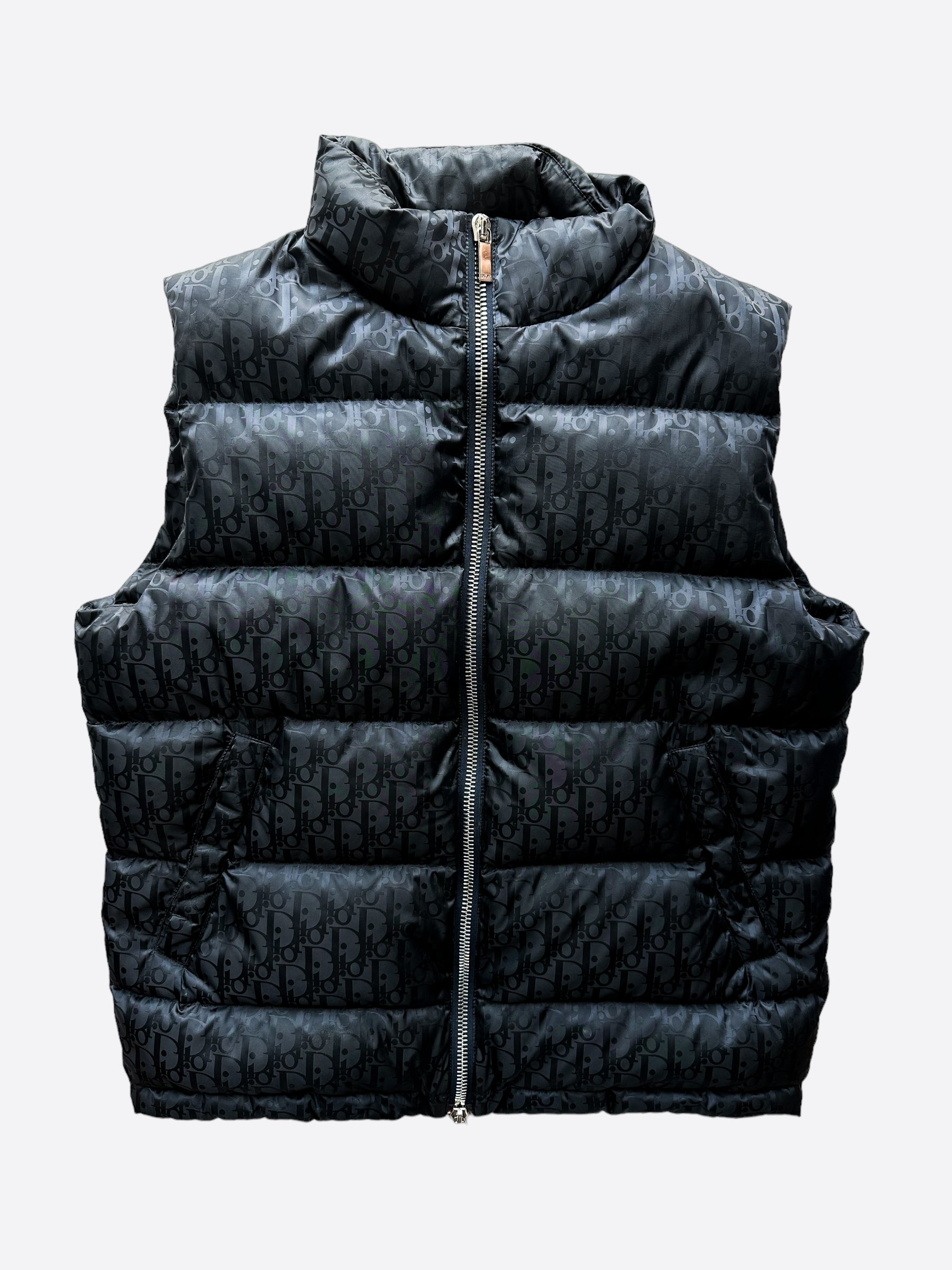 Dior Black Oblique Puffer Vest for Women - Lightweight Quilted Down Jacket | Winter Fashion Outerwear for Casual & Street Style