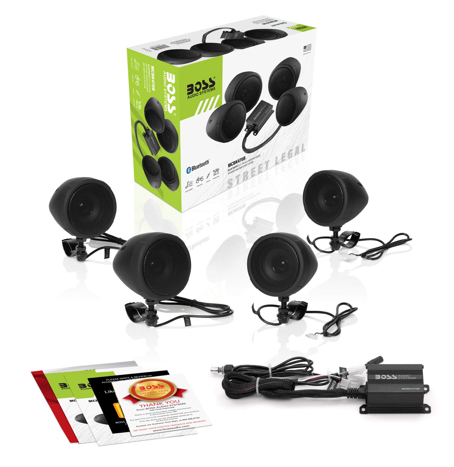 BOSS Audio Systems MCBK470B Motorcycle Bluetooth Speaker System - Waterproof 3