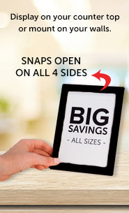 5x7 AD Promo Snap Frame - Black Metal Finish for Counter Top, Tabletop, Shelf or Wall Mount | Perfect for Retail Stores, Restaurants & Offices