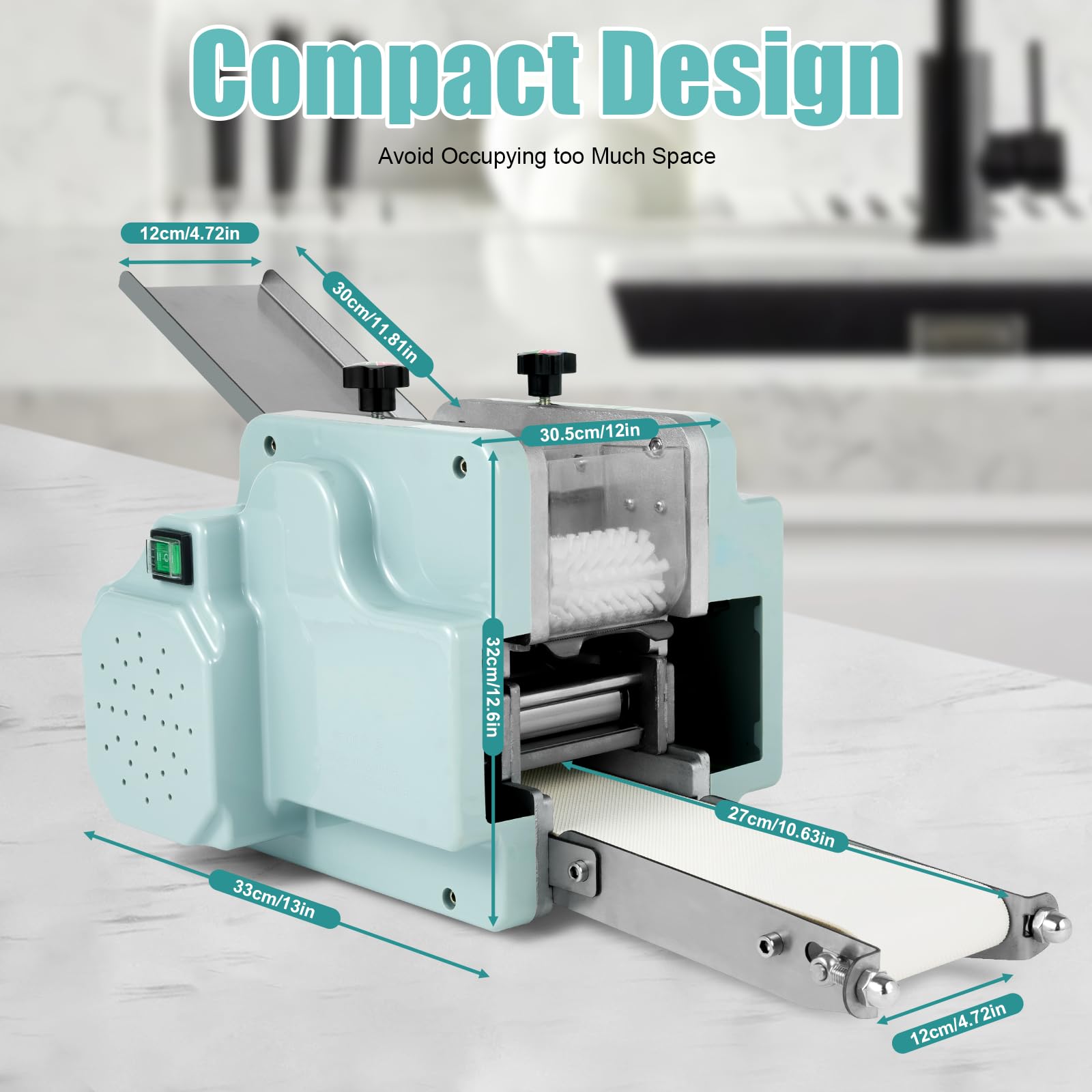 110V Electric Dumpling Wrapper Machine - Commercial Automatic Dumpling Skin Maker with 8cm Round Mold (3.15in) - Wonton Dough Maker (10g, 60pcs/Min) for Restaurants, Catering & Home Cooking