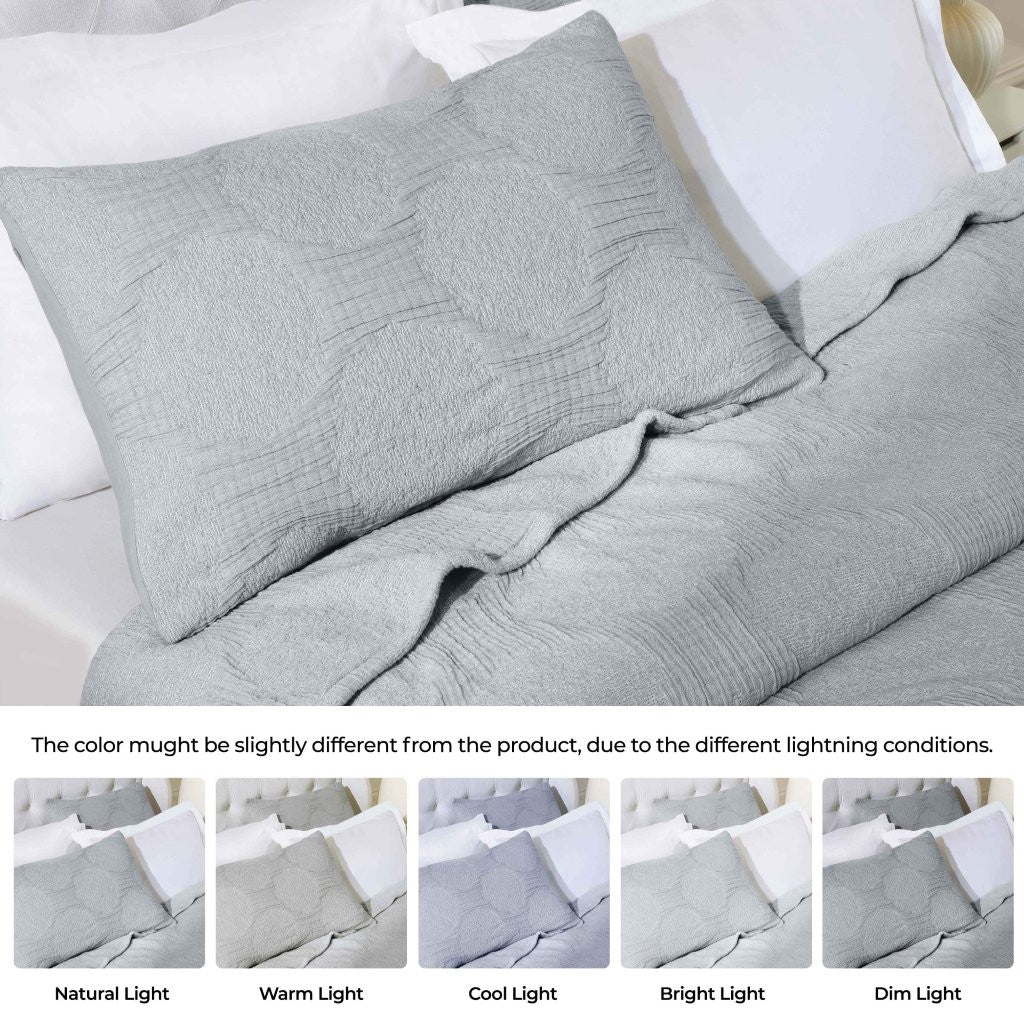Tanta Cotton Medium Weight Crinkle Woven Coverlet - Soft & Breathable Bedspread for All Seasons | Perfect for Bedroom Decor, Guest Rooms & Cozy Home Styling