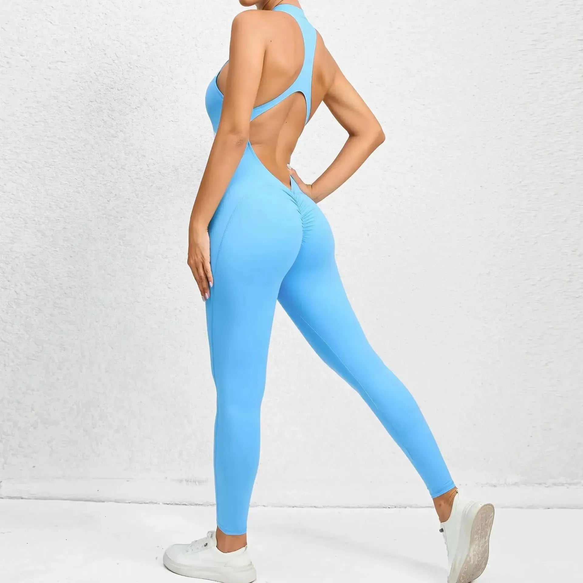 2024 Women's Yoga Sets One Piece - Sleeveless Vest Exercise Crop Jumpsuit with Scrunch Back Pants for Gym, Workout & Fitness | Perfect for Yoga, Pilates, Running and Active Lifestyle