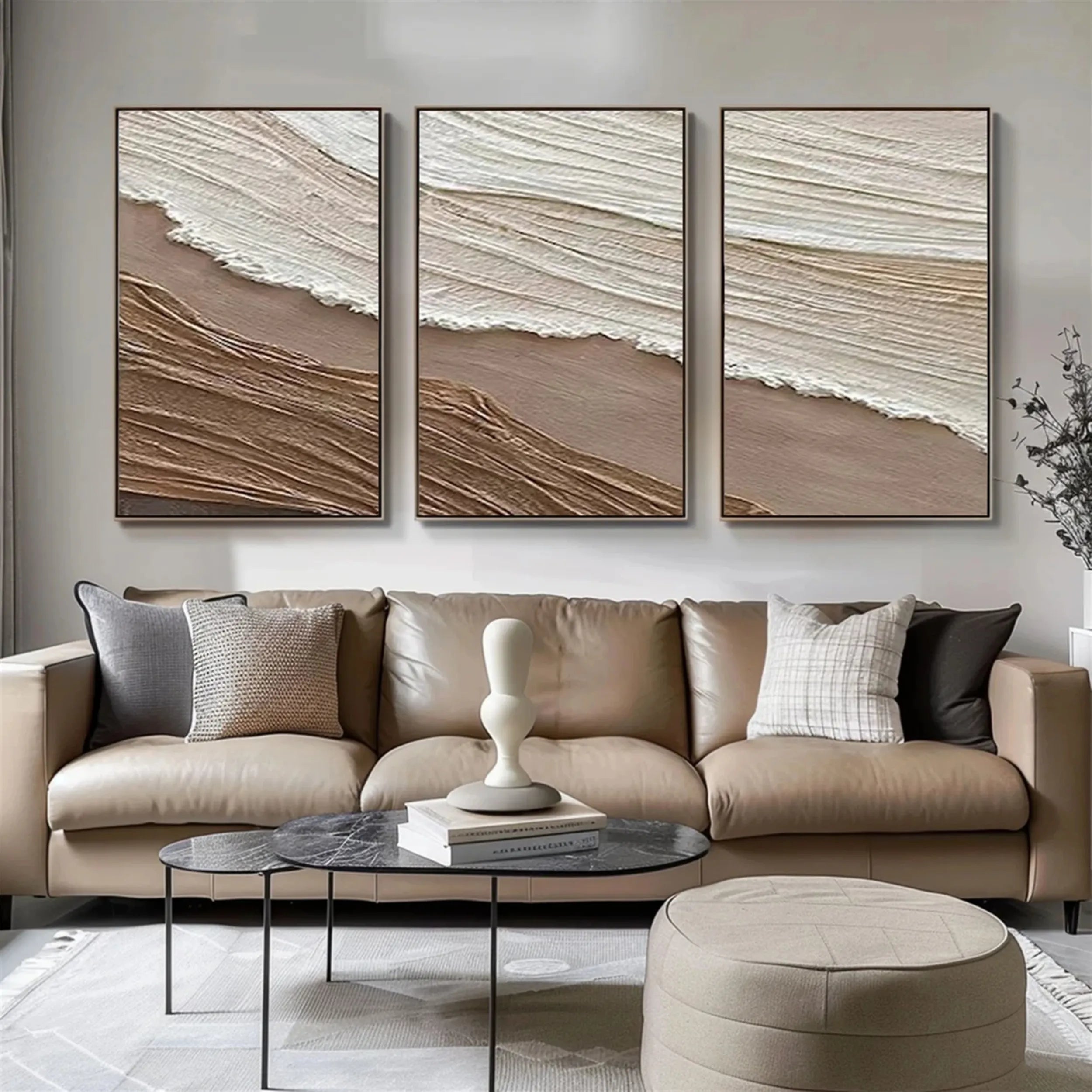Ocean and Sky Painting Set of 3 - Coastal Wall Art Decor for Living Room, Bedroom, or Office - Beautiful Seascape Canvas Prints - #OS 142
