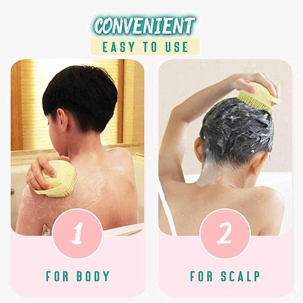 Exfoliating Body Scrubber Brush - Silicone Bath Brush for Men & Women | LV-101 Multicolor Pack of 1 | Perfect for Shower, Spa & Deep Skin Cleansing